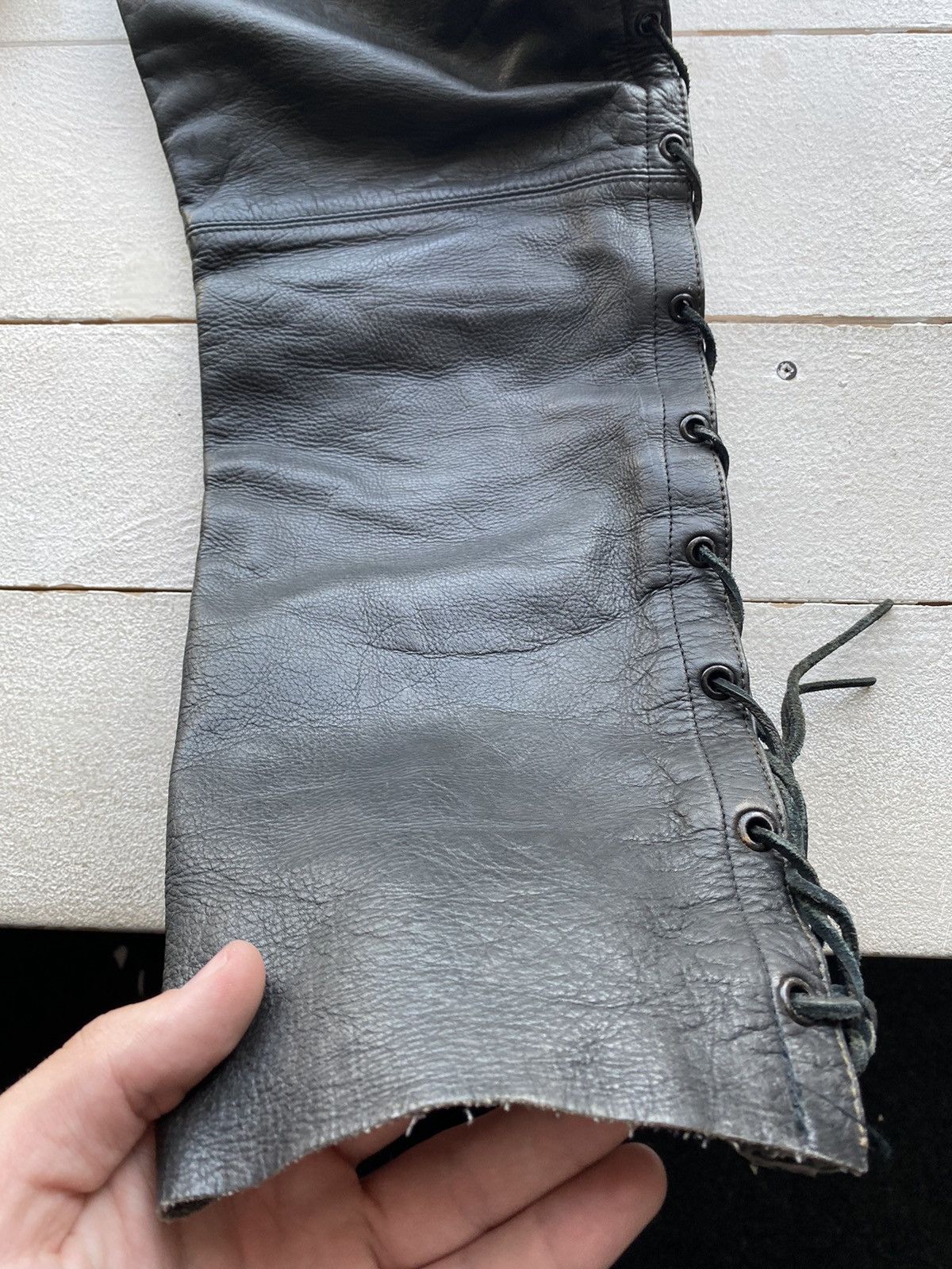 Japanese Brand 🔥VNTG OPIUM Biker Leather Owens Style Pants Rick Punk Rare Size US 32 / EU 48 - 10 Thumbnail
