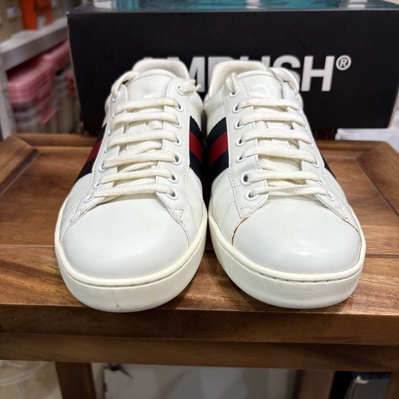 Gucci Gucci White Ace Low-Top Sneakers for Men - Size US 8 / EU 41 - 2 Thumbnail