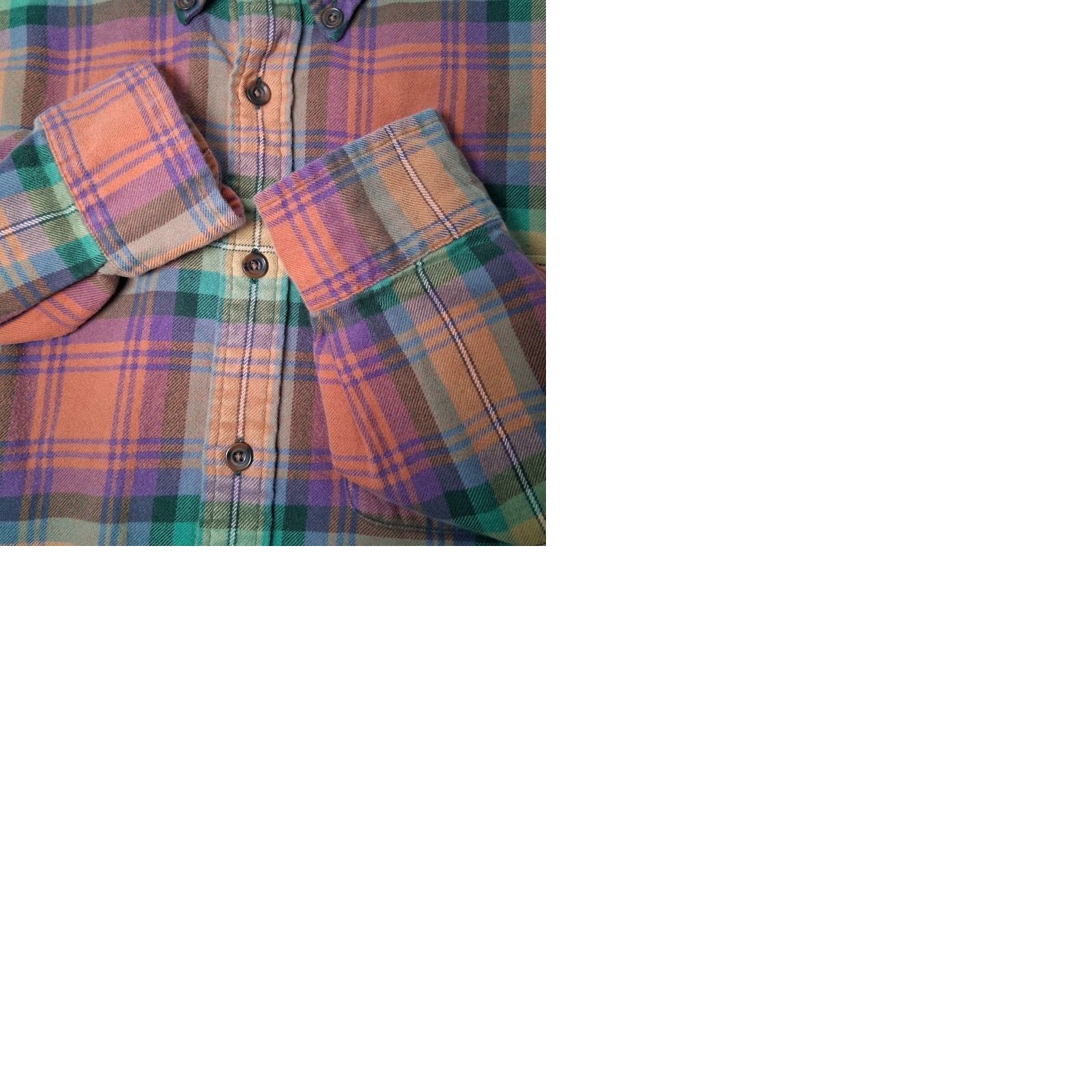 Lands' End Lands' End Flannel Shirt Men M 15-15 1/2 Rust Green Purple Button Down Workwear Plaid Long Sleeve Casual Size US M / EU 48-50 / 2 - 9 Thumbnail