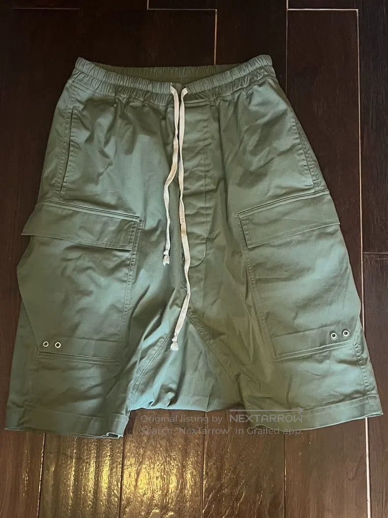 Rick Owens Army Green Shorts