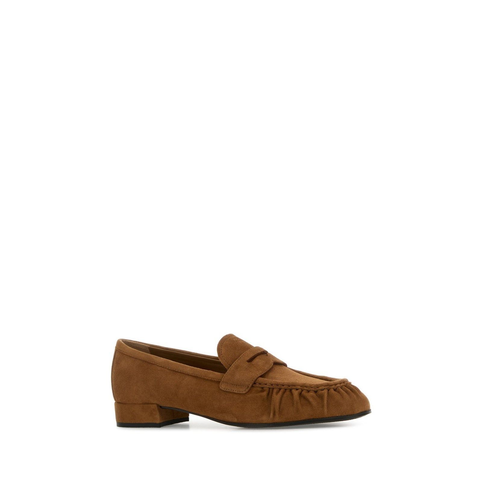 PRADA Brown Suede Loafers New )