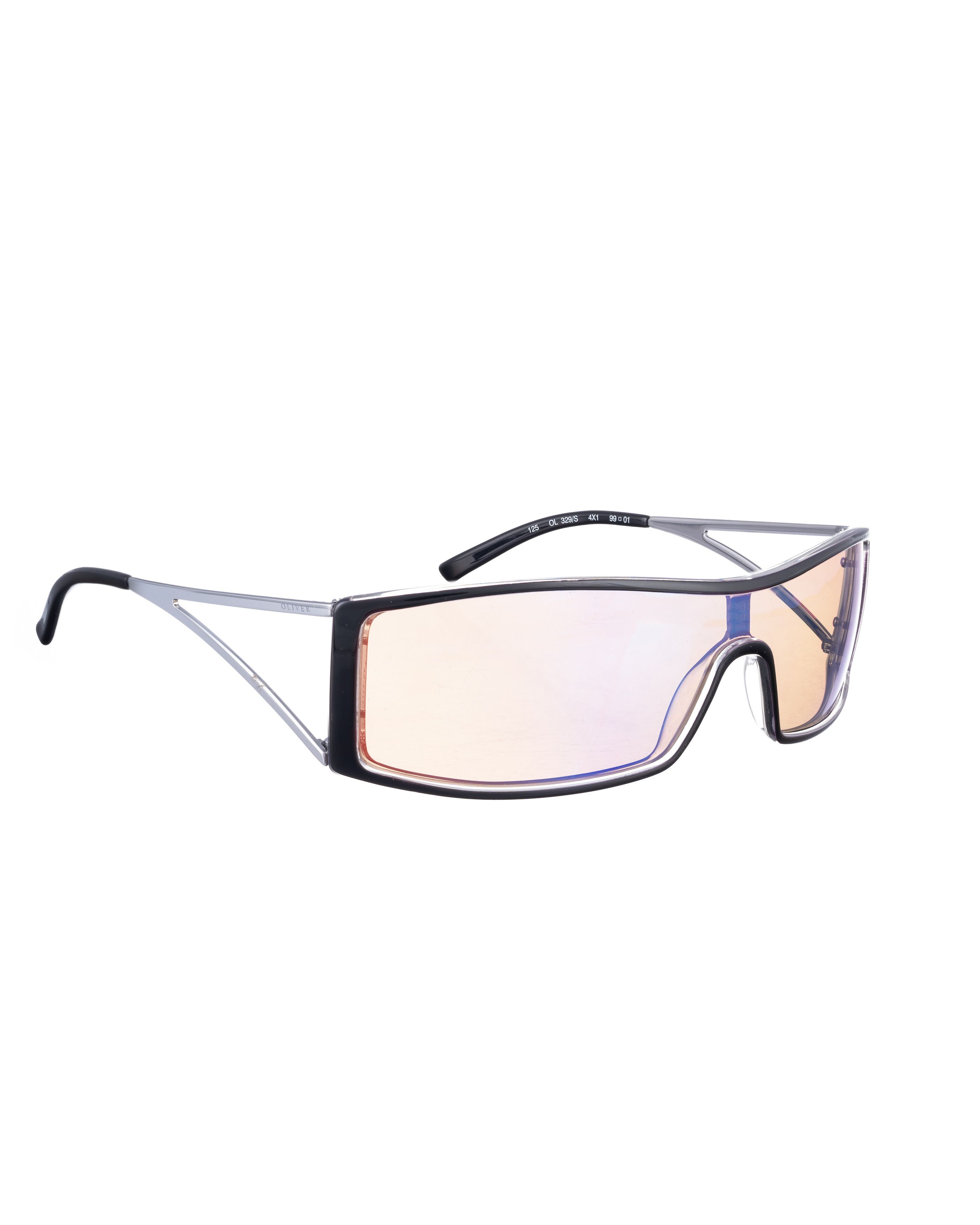 Valentino Oliver by Valentino '00s Mirror Black Cut Out Sunglasses Size ONE SIZE - 1 Thumbnail