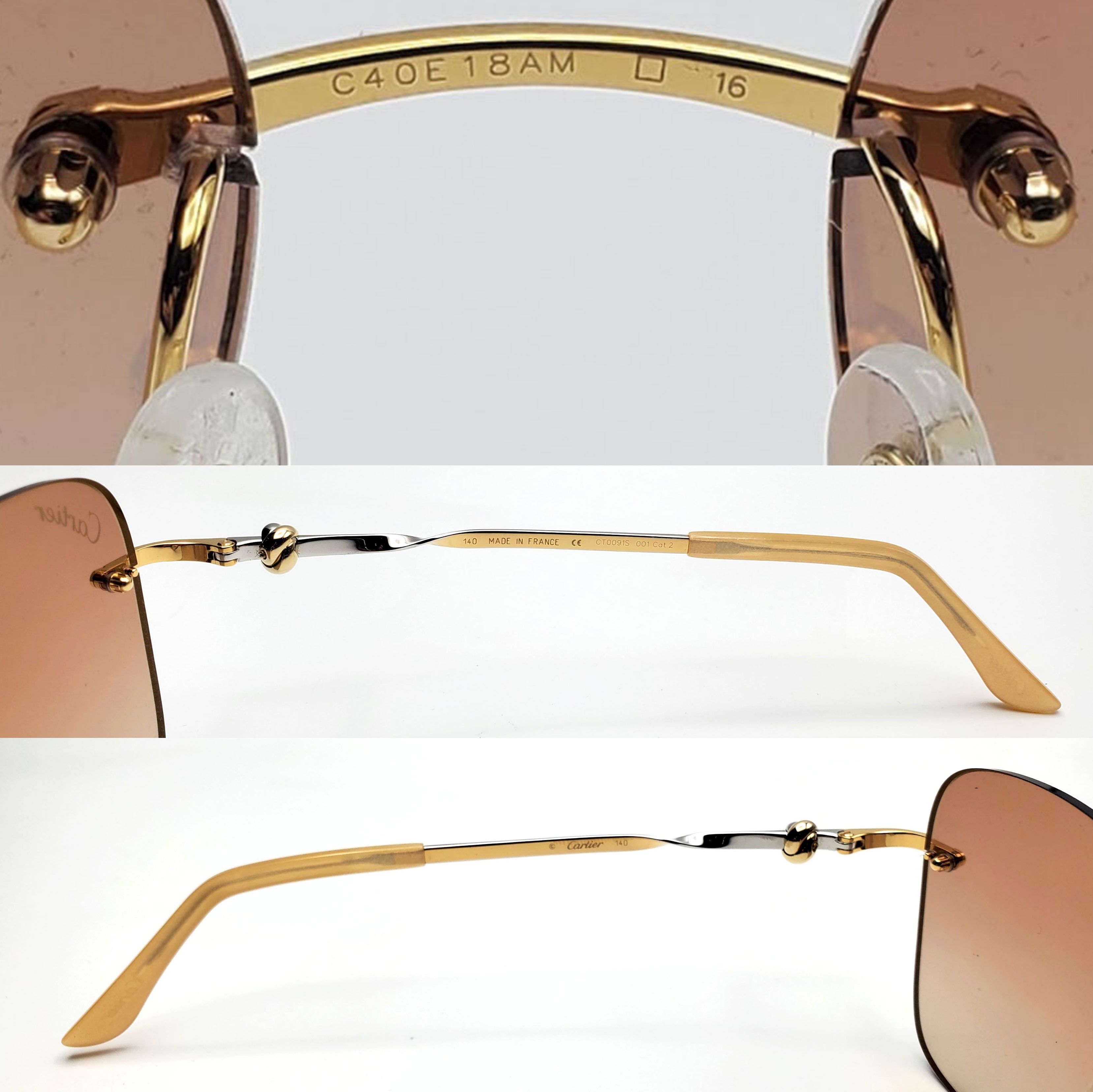 Cartier NEW! Cartier Gold Sunglasses CT00915 Size ONE SIZE - 17 Thumbnail