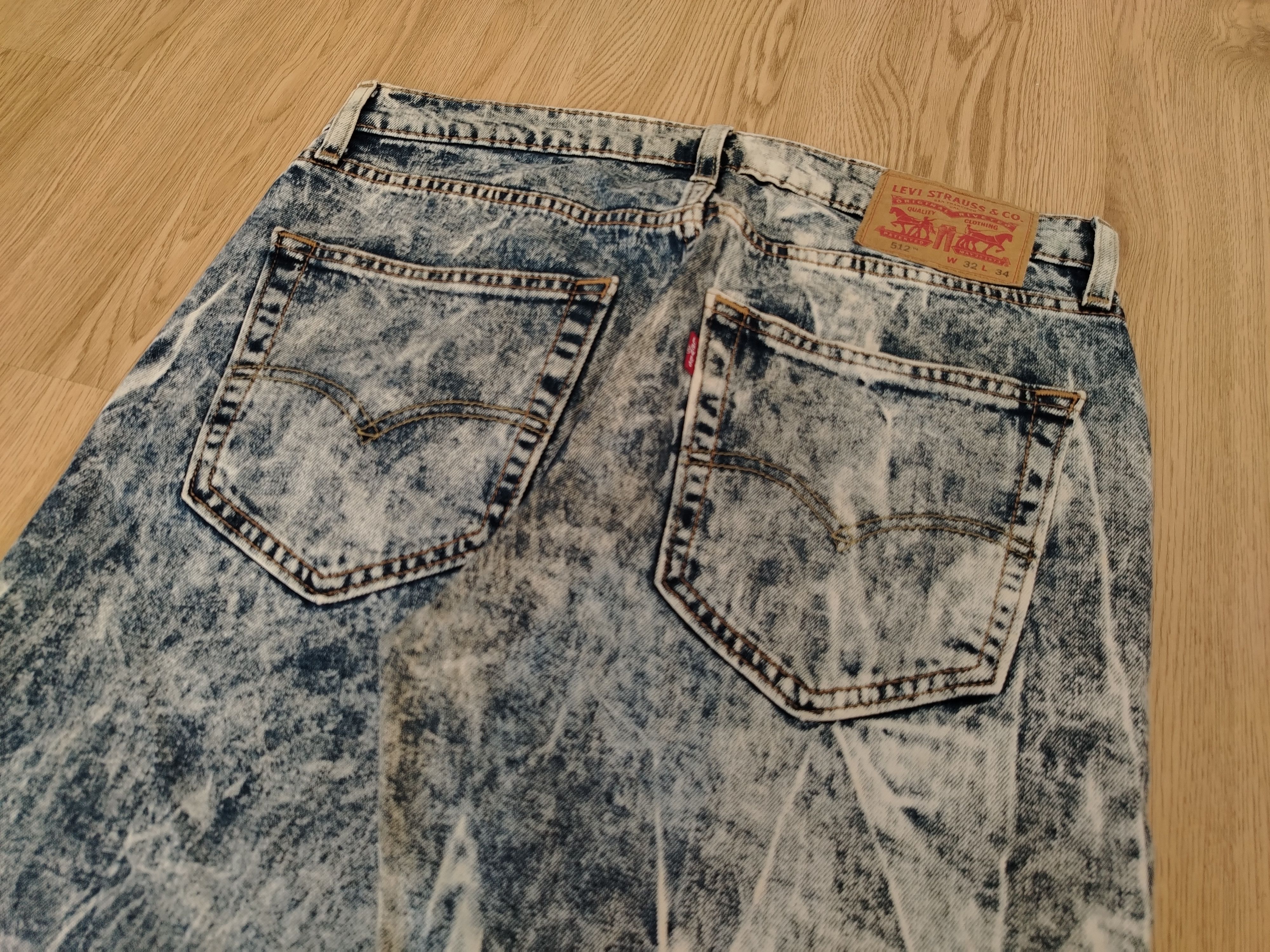 Levi's × Vintage Levis 512 Taper Jeans Acid Wash Vintage Size US 33 - 17 Thumbnail