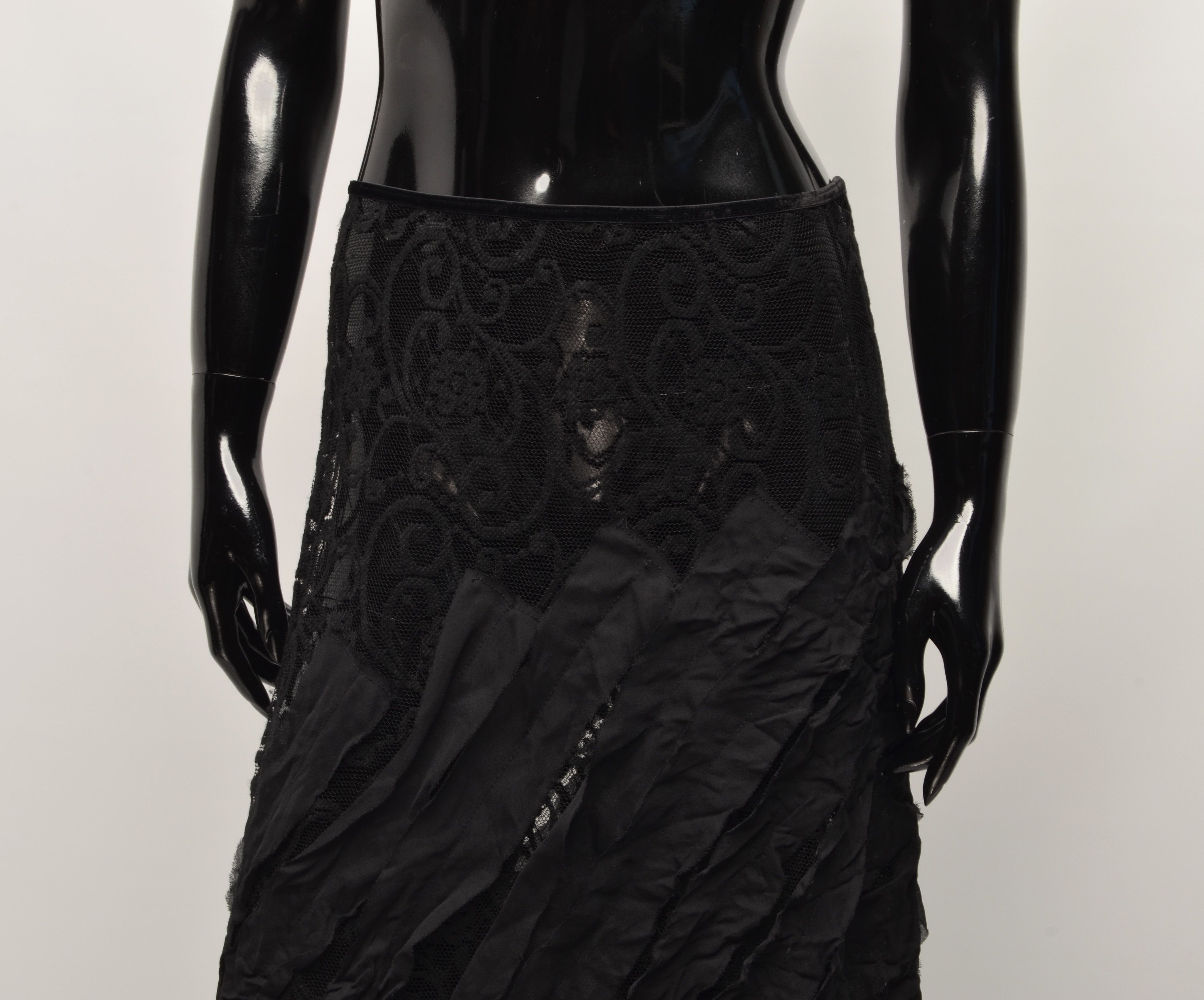 Pinko Vintage Rare PINKO Goth Grunge Sexy Skirt Size 26" / US 2 / IT 38 - 2 Thumbnail