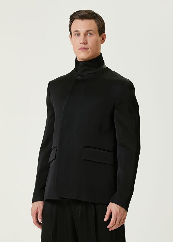 Amiri o1y0525 Logo Turtleneck Blazer in Black Size US M / EU 48-50 / 2 - 1 Thumbnail