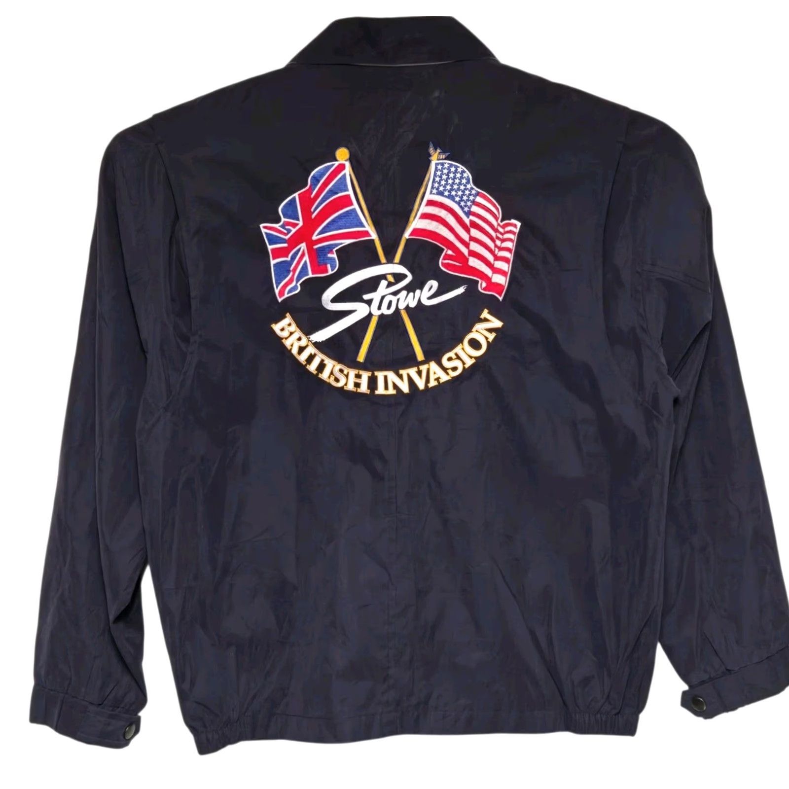 Vintage VINTAGE VTG Stowe British Invasion Jacket Bomber Jacket Embroidered Blue Mens M Capable of Military Style? Size US M / EU 48-50 / 2 - 2 Thumbnail