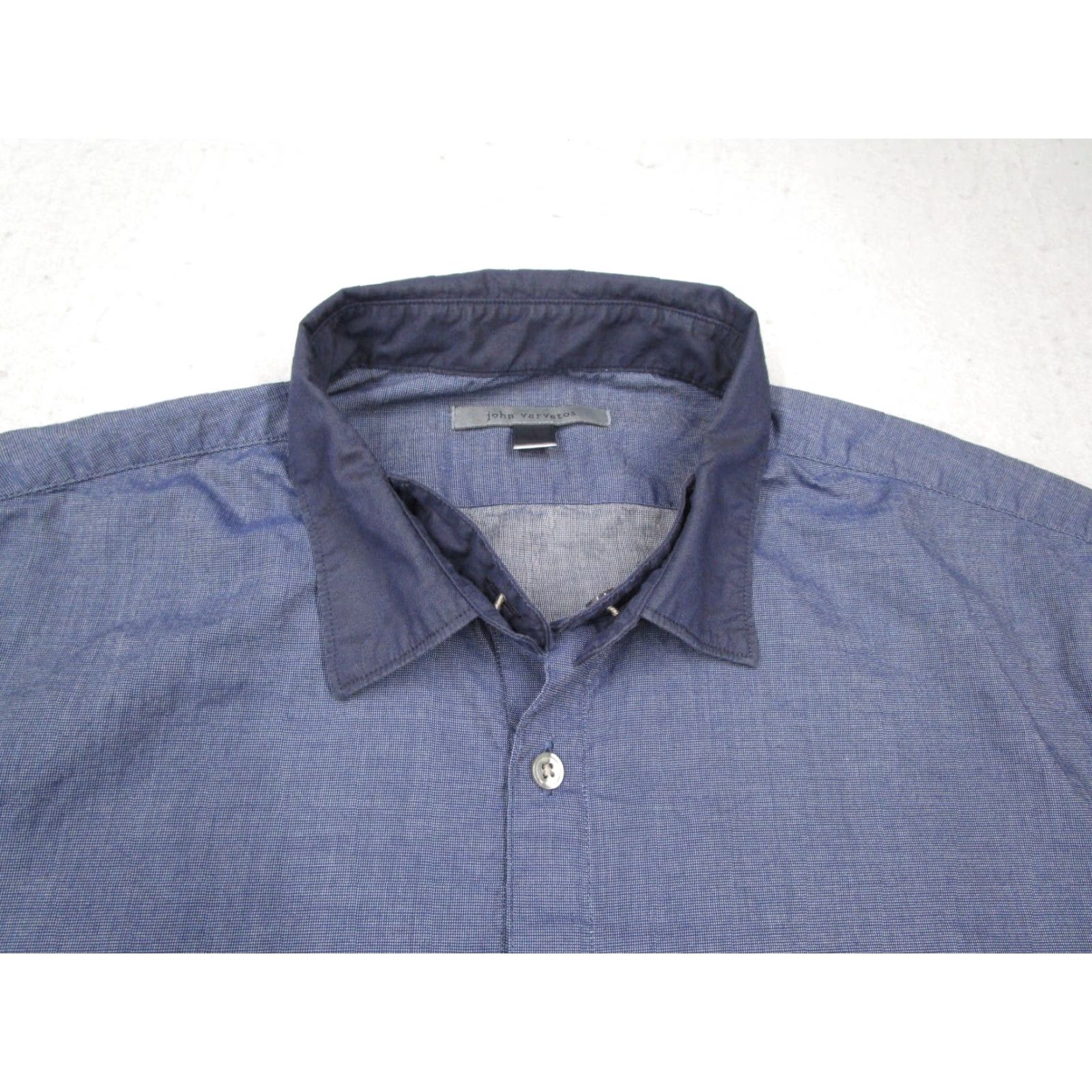 John Varvatos John Varvatos Shirt Mens Large Blue Button Up Long Sleeve Workwear French Cuffs Size US L / EU 52-54 / 3 - 2 Thumbnail