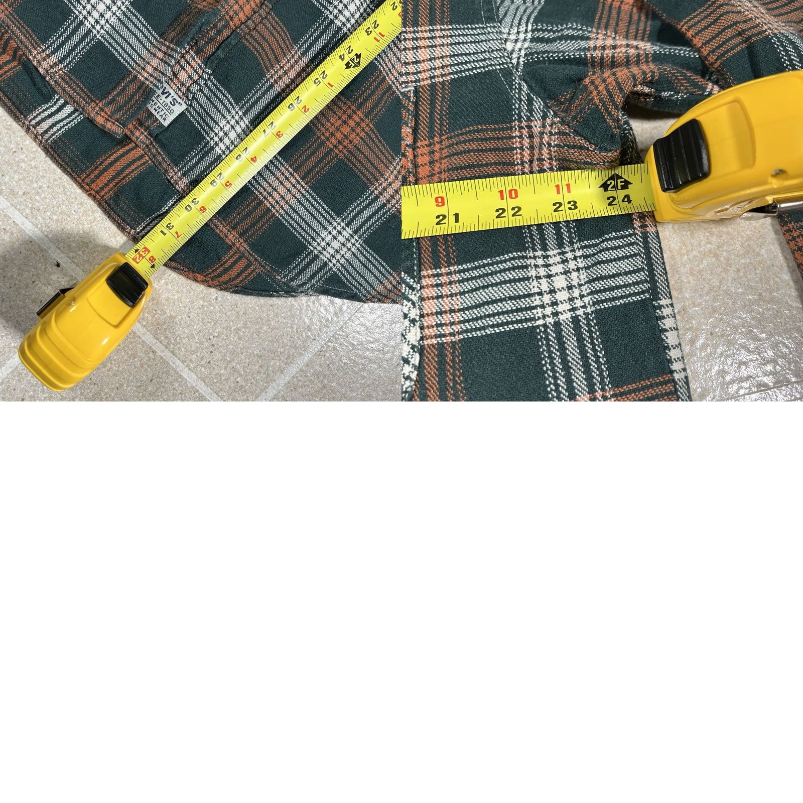 Levi's VINTAGE Levi’s Plaid Flannel Shirt L Men 90s Green Orange Baggy Button-Up Long Sleeve Size US L / EU 52-54 / 3 - 8 Thumbnail