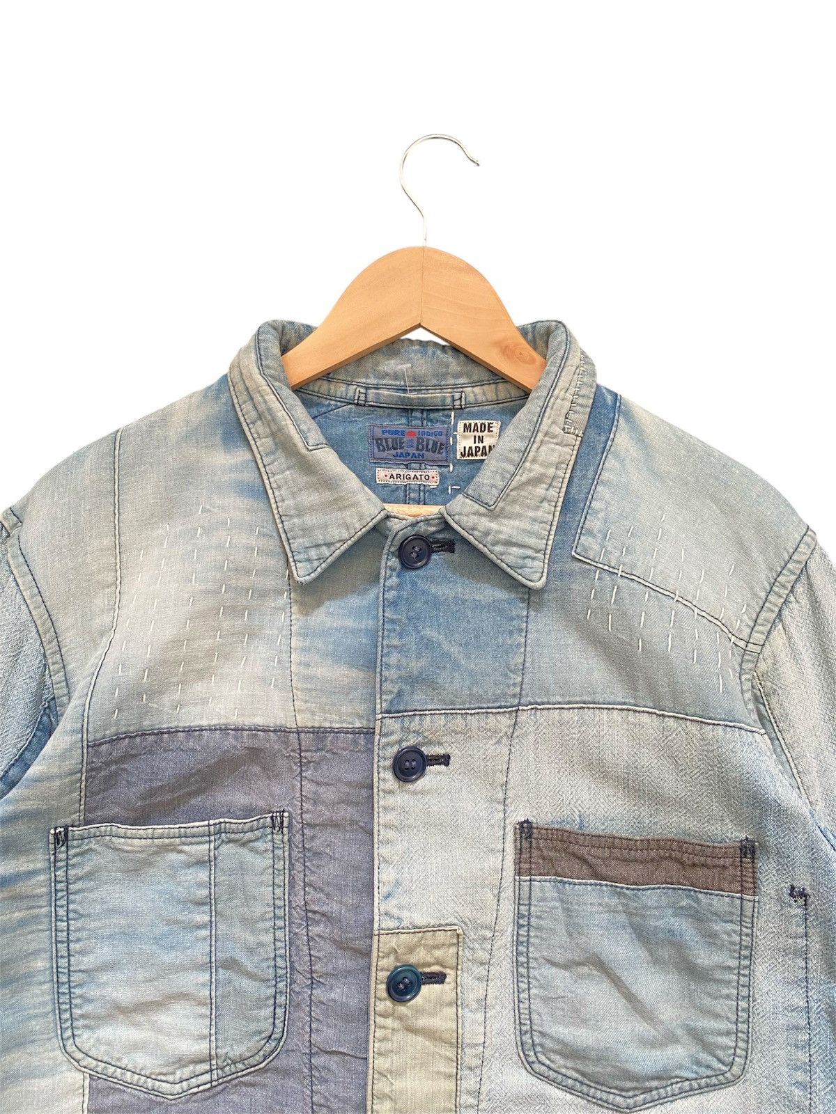 Blue Blue Japan Blue Blue Japan Pure Indigo Sashiko Boro Patchwork Jacket Size US L / EU 52-54 / 3 - 6 Thumbnail