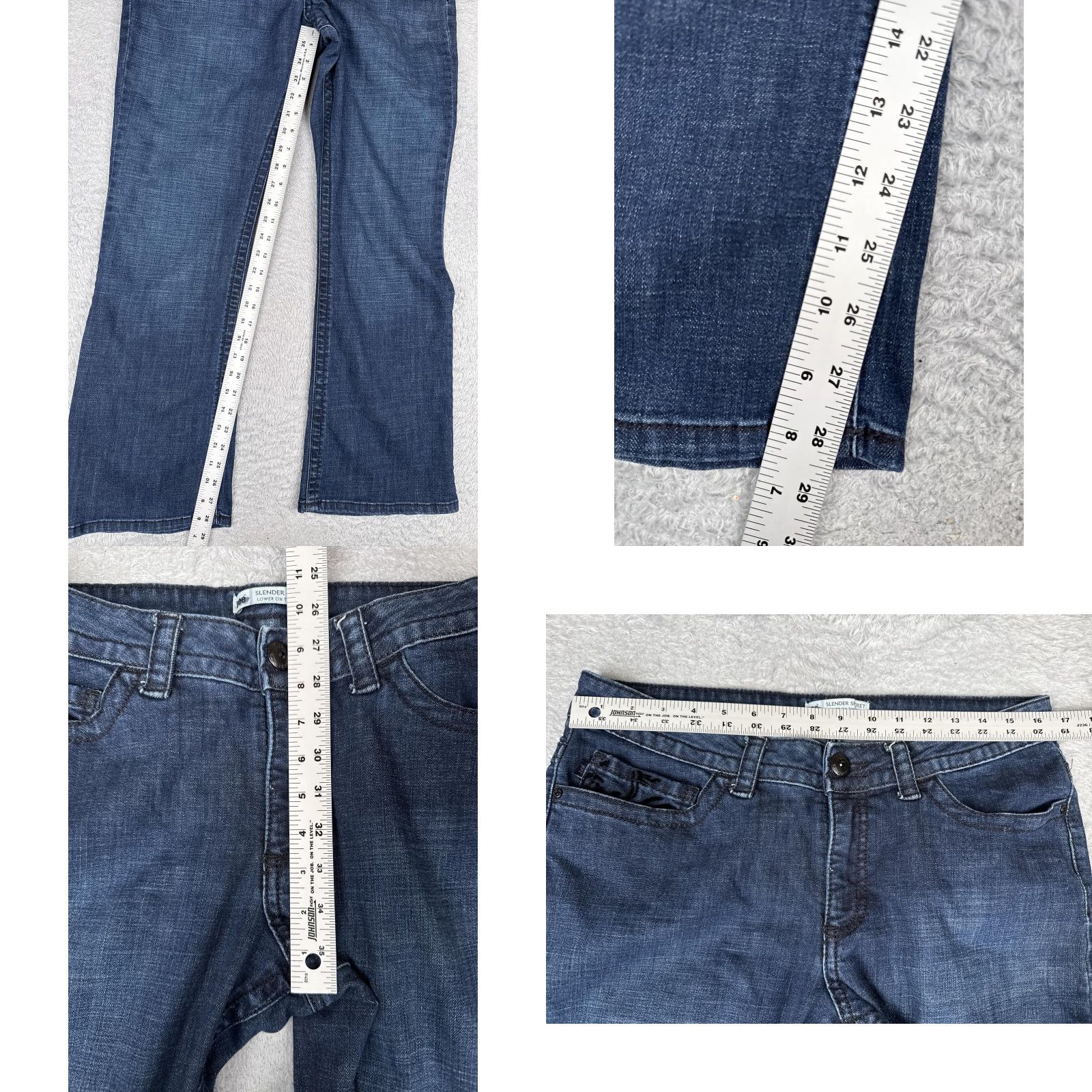 Lee Lee Womens Jeans Bootcut 32x29 Blue Mid Rise Floral Embroidered 5-Pocket Denim Cotton Vintage? No, Vintage: No Size 24" / US 00 / IT 34 - 8 Thumbnail