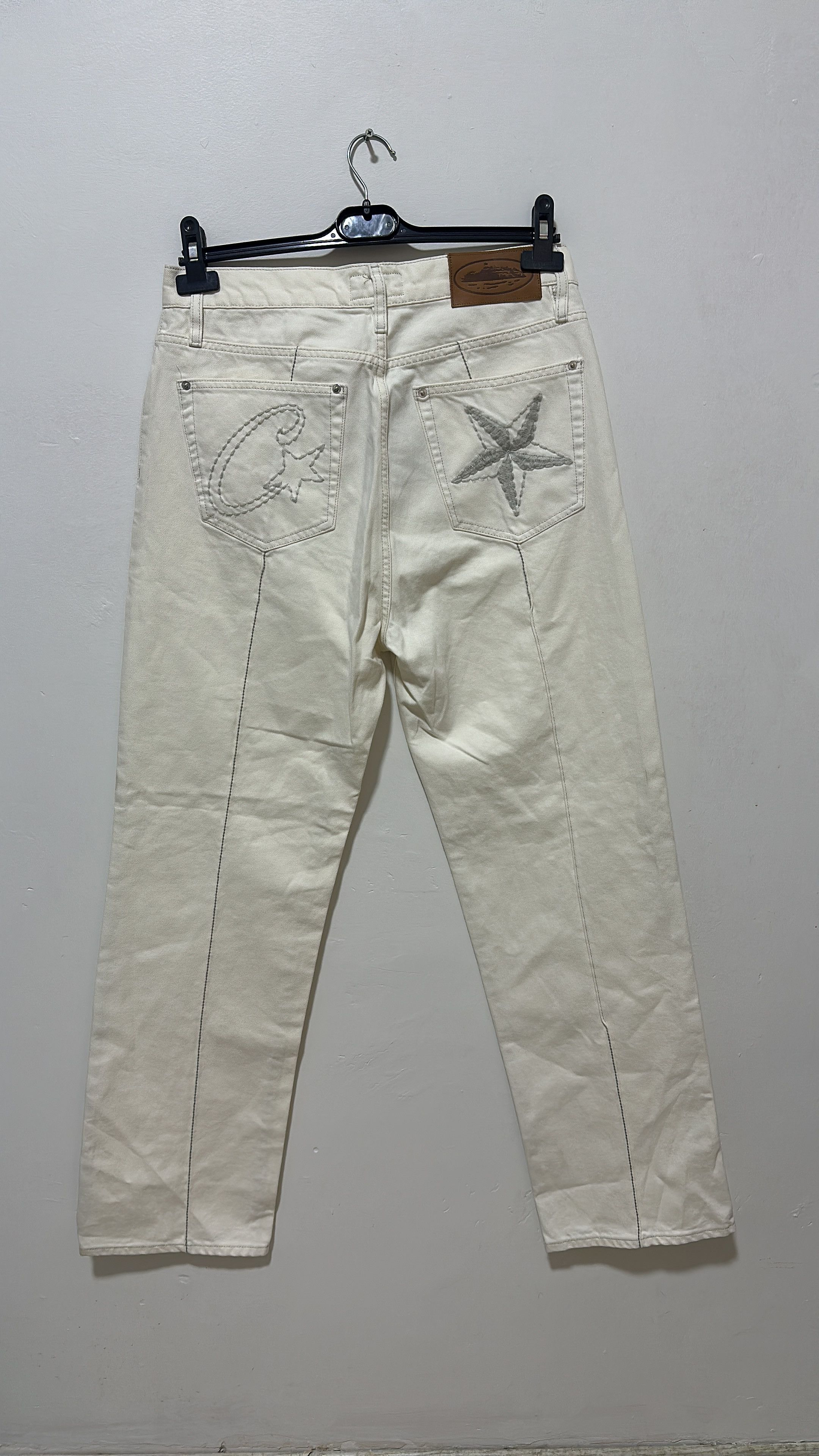 Corteiz Corteiz C-Star Stitch-Down Jeans Natural Size Medium Size US 32 / EU 48 - 3 Thumbnail