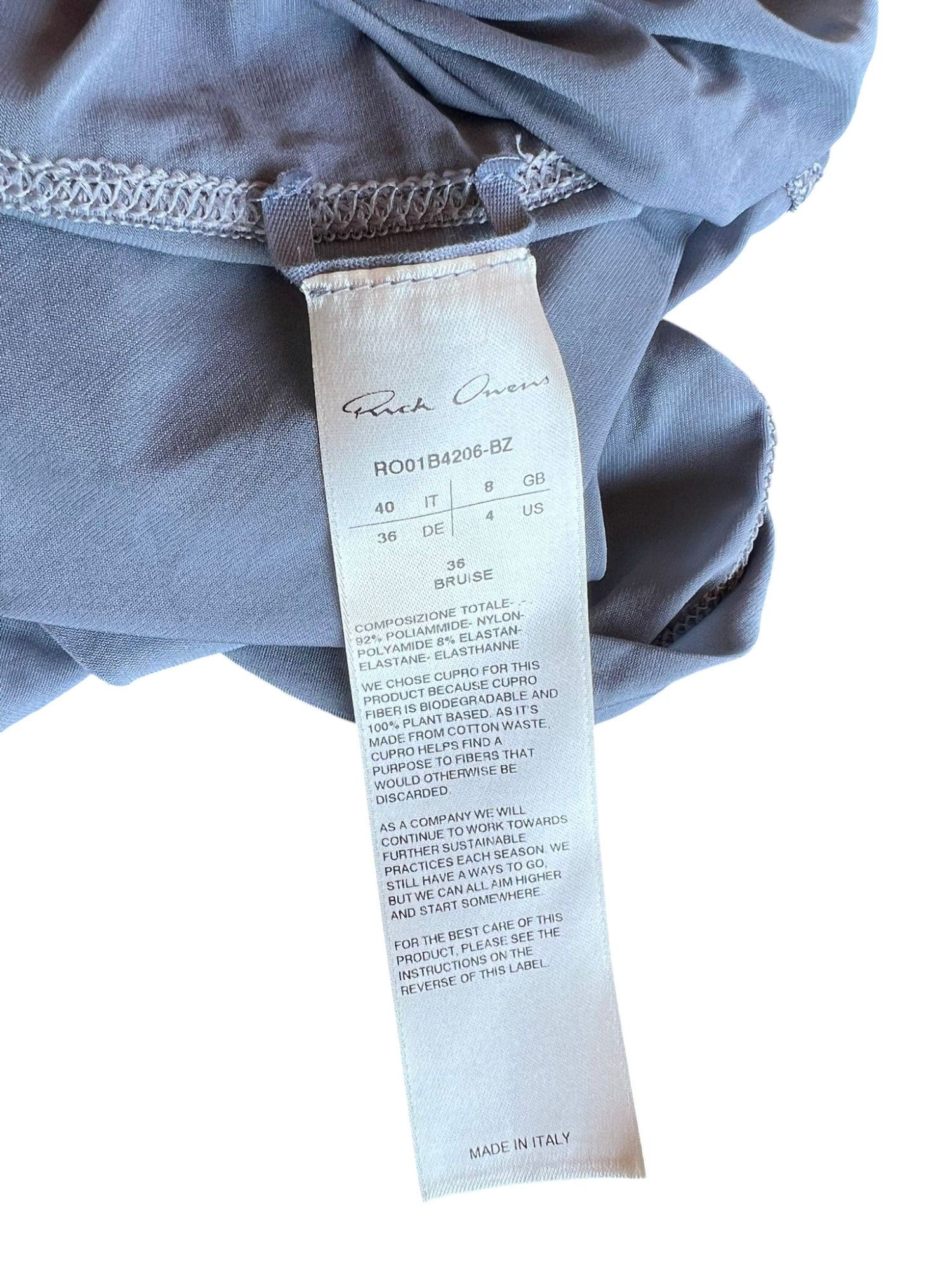Rick Owens S/S 2022 FOGACHINE Asymmetric Blue Tee Size S / US 4 / IT 40 - 6 Thumbnail