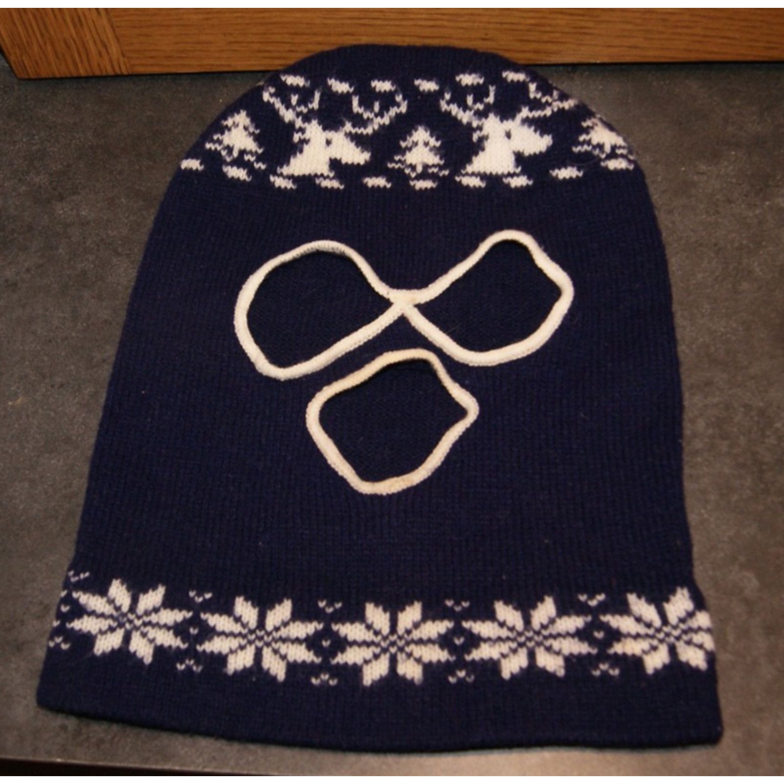 Vintage VTG Ski Mask Snowflake 80 Robber 3 Hole Winter Hat Full Face Size ONE SIZE - 1 Thumbnail