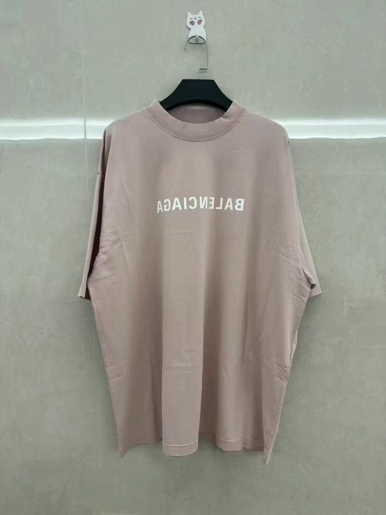 Balenciaga Balenciaga Pink Reversed Letter Short Sleeve Size US L / EU 52-54 / 3 - 1 Thumbnail