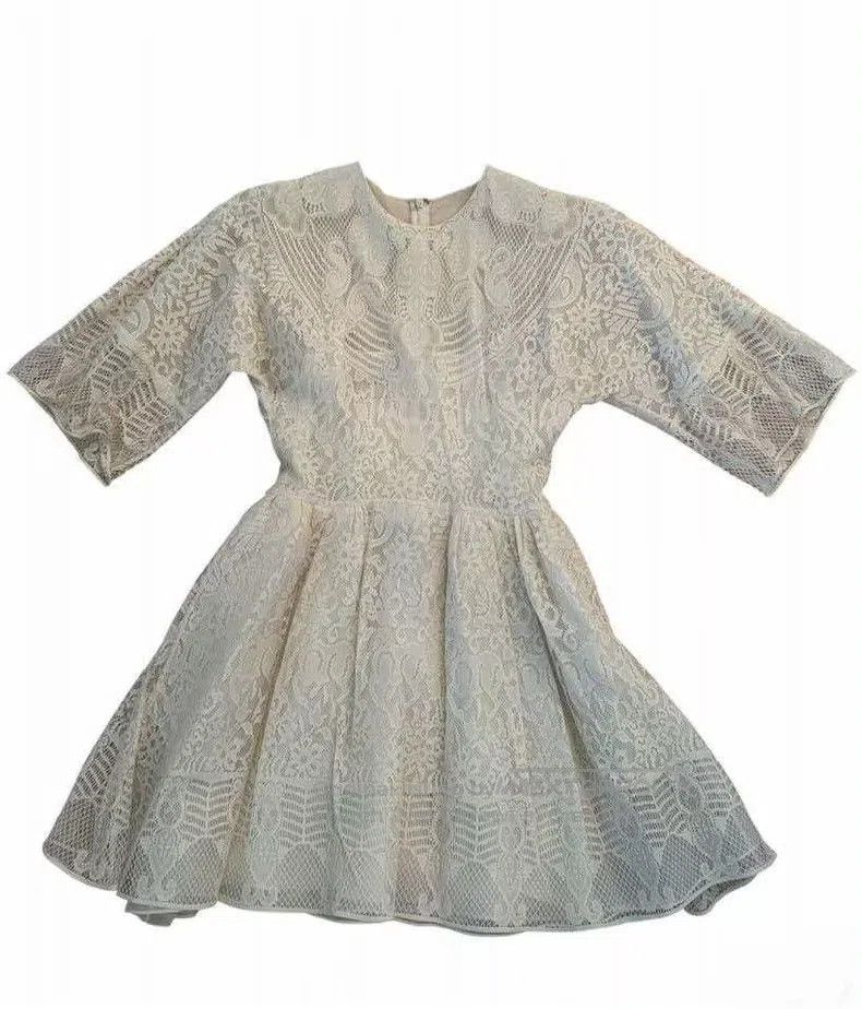 Valentino Valentino White lace mid-sleeved dress Size XS / US 0-2 / IT 36-38 - 5 Thumbnail