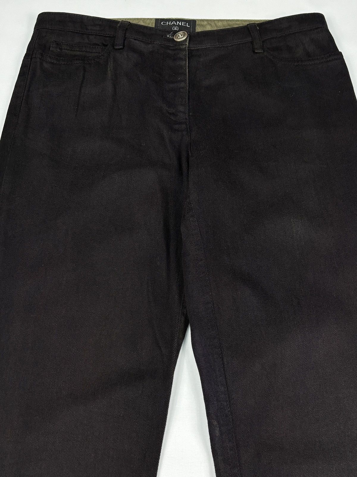 Chanel F/W 2008 Karl Lagerfield Era Pleated Hem Slim Fit Jeans Size 29" - 2 Thumbnail