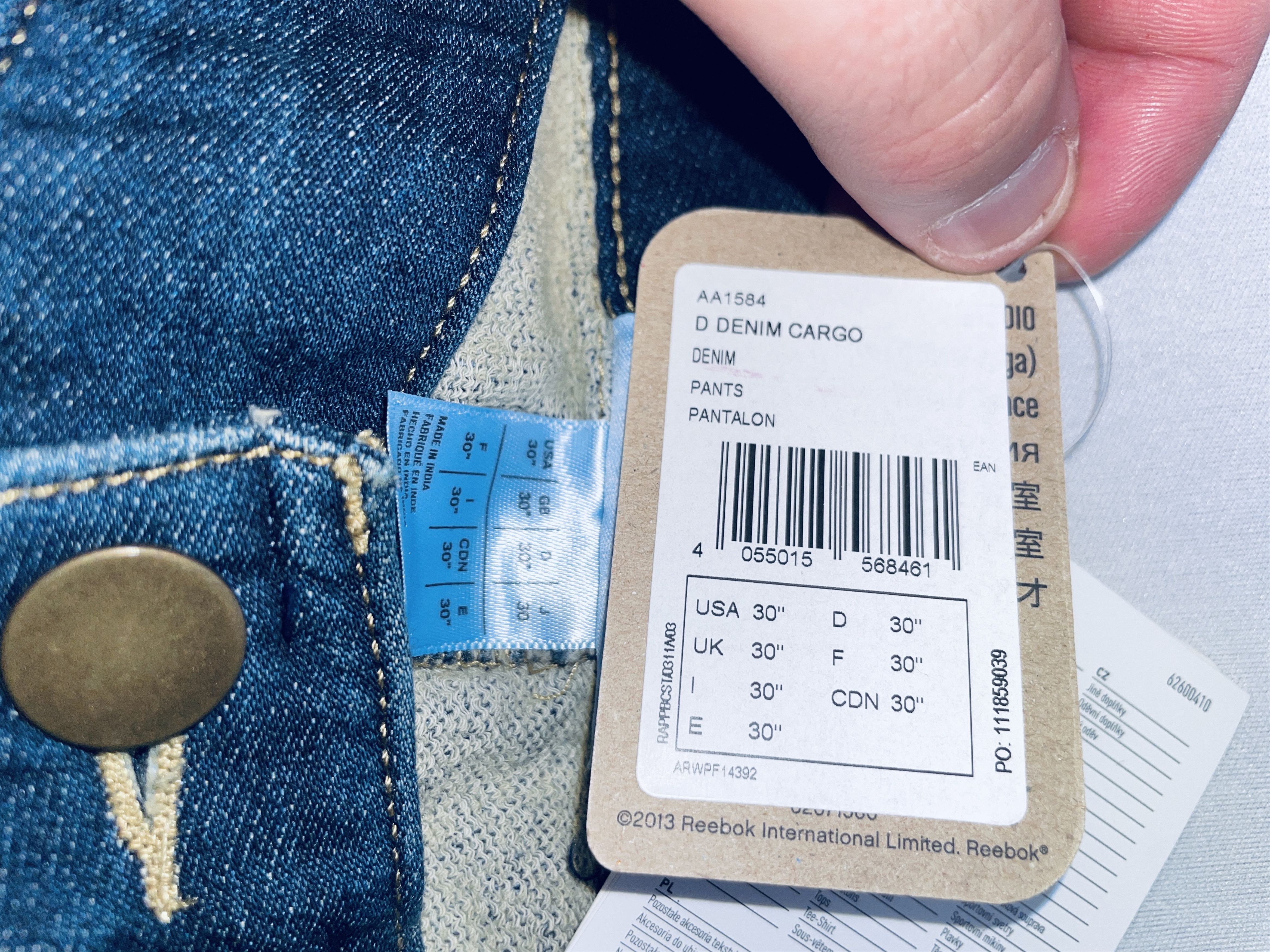 Reebok 👖 34,90 € – Reebok Denim Cargo Jeans W30 (EU S) Size US 30 / EU 46 - 3 Thumbnail