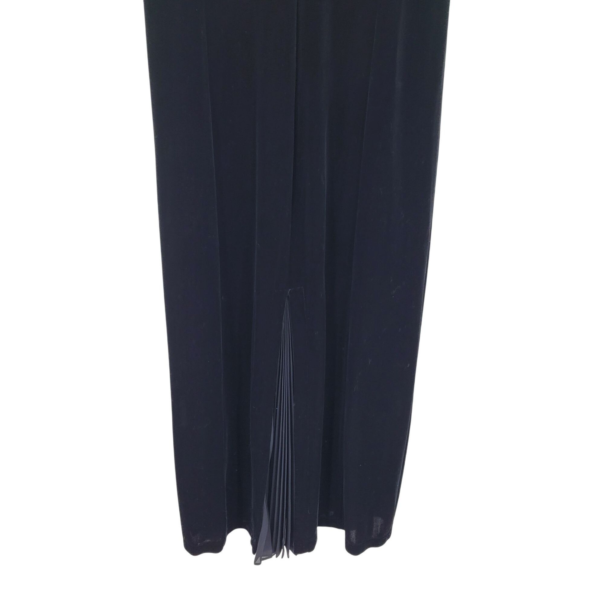 Vintage Vntage Black Velour Stretch Gown Sz 18 Scoop Back Jeweled Pl Size XXL / US 16-18 / IT 52-54 - 10 Thumbnail