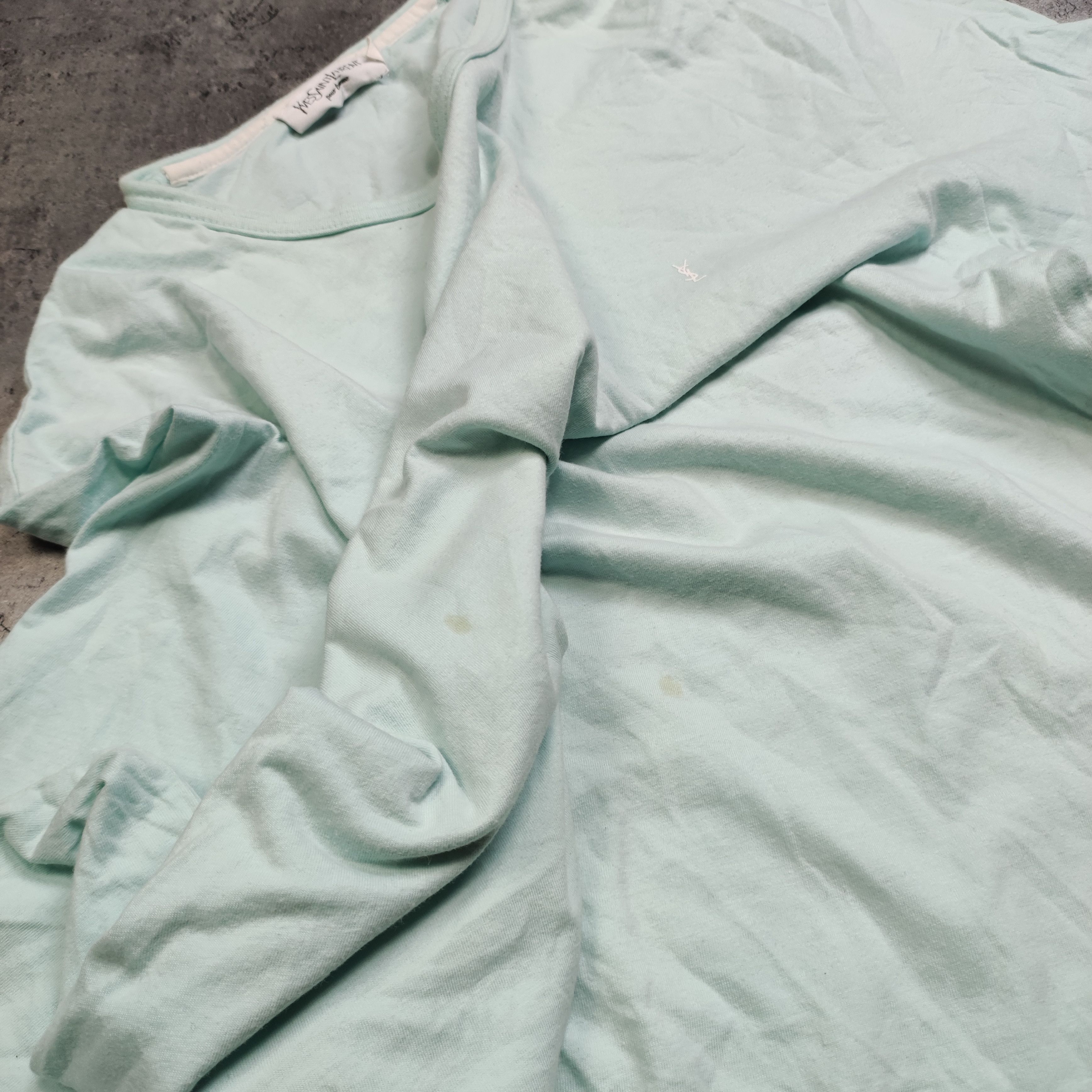 Vintage × Yves Saint Laurent RARE YSL Yves Saint Laurent Mint Small Logo Classic Tee Size US XXL / EU 58 / 5 - 5 Thumbnail