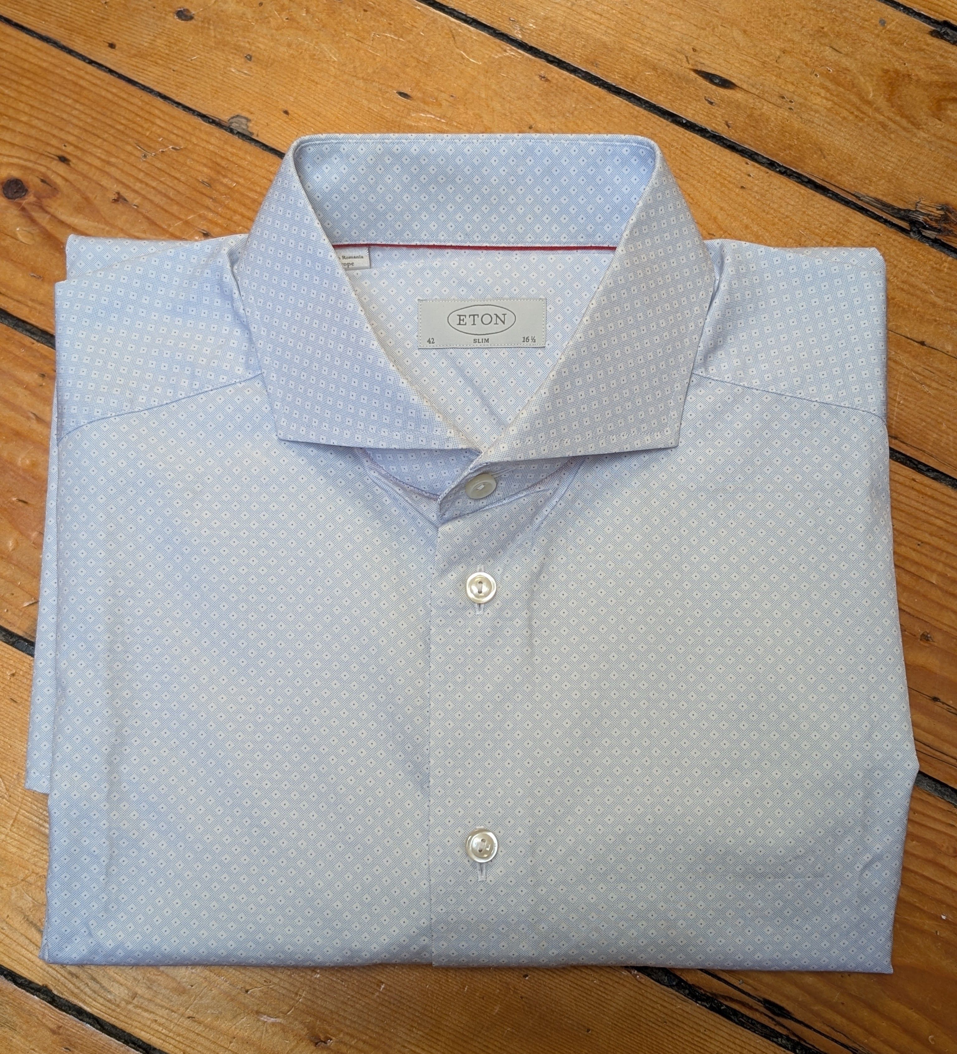 Eton Eton Blue Cotton Cutaway Collar Shirt - Size 16.5 Size US L / EU 52-54 / 3 - 5 Thumbnail