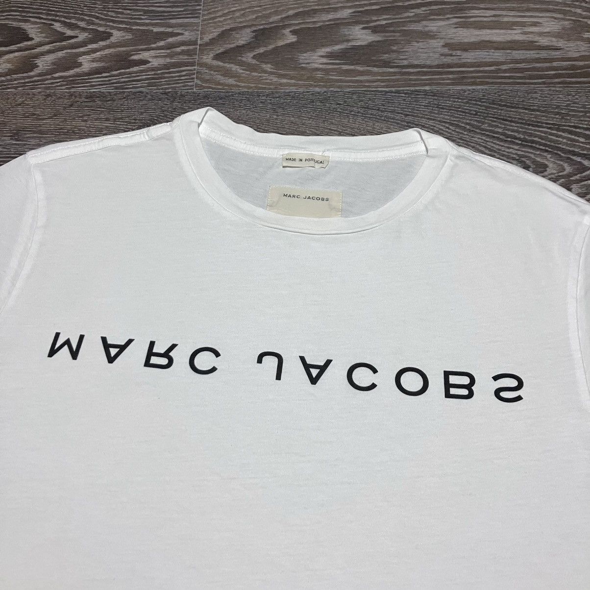 Marc Jacobs MARC JACOBS Upside Down Logo Cotton Slim Fit T-shirt Size US M / EU 48-50 / 2 - 2 Thumbnail