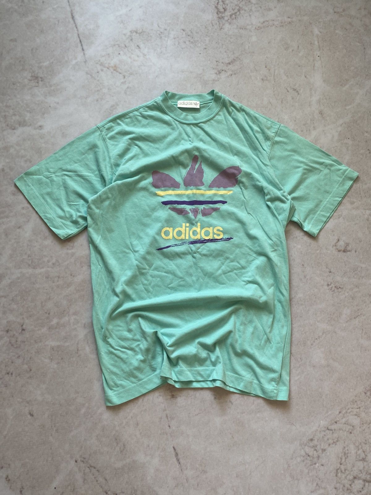 Adidas × Vintage Vintage 90s adidas Mint T-shirt Y2k style Size US S / EU 44-46 / 1 - 1 Thumbnail