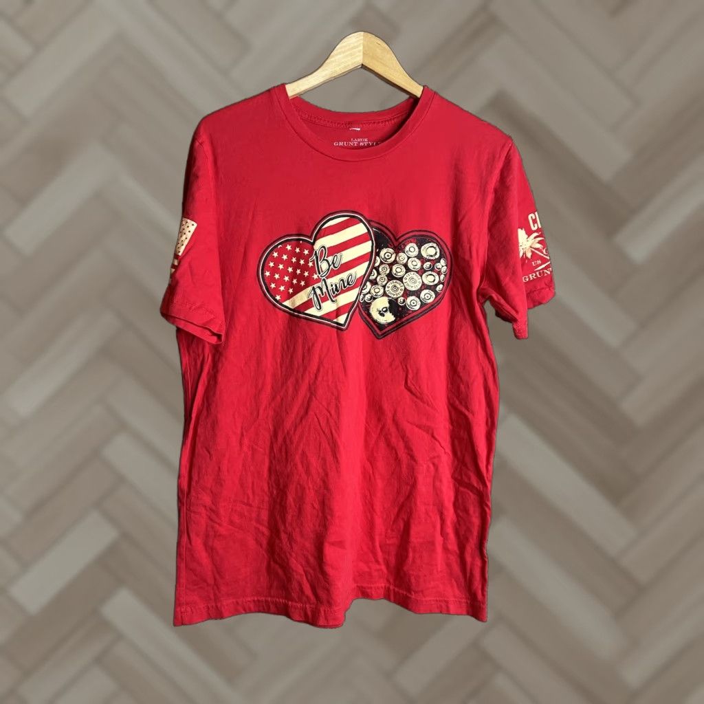 Vintage Grunt Style Shirt Mens Adult Large Red Valentine’s Day Be Mine Romantic Shirt T-Shirt Graphic Print Crew Neck Short Sleeve Cotton Vintage No N/A Size US L / EU 52-54 / 3 - 1 Thumbnail