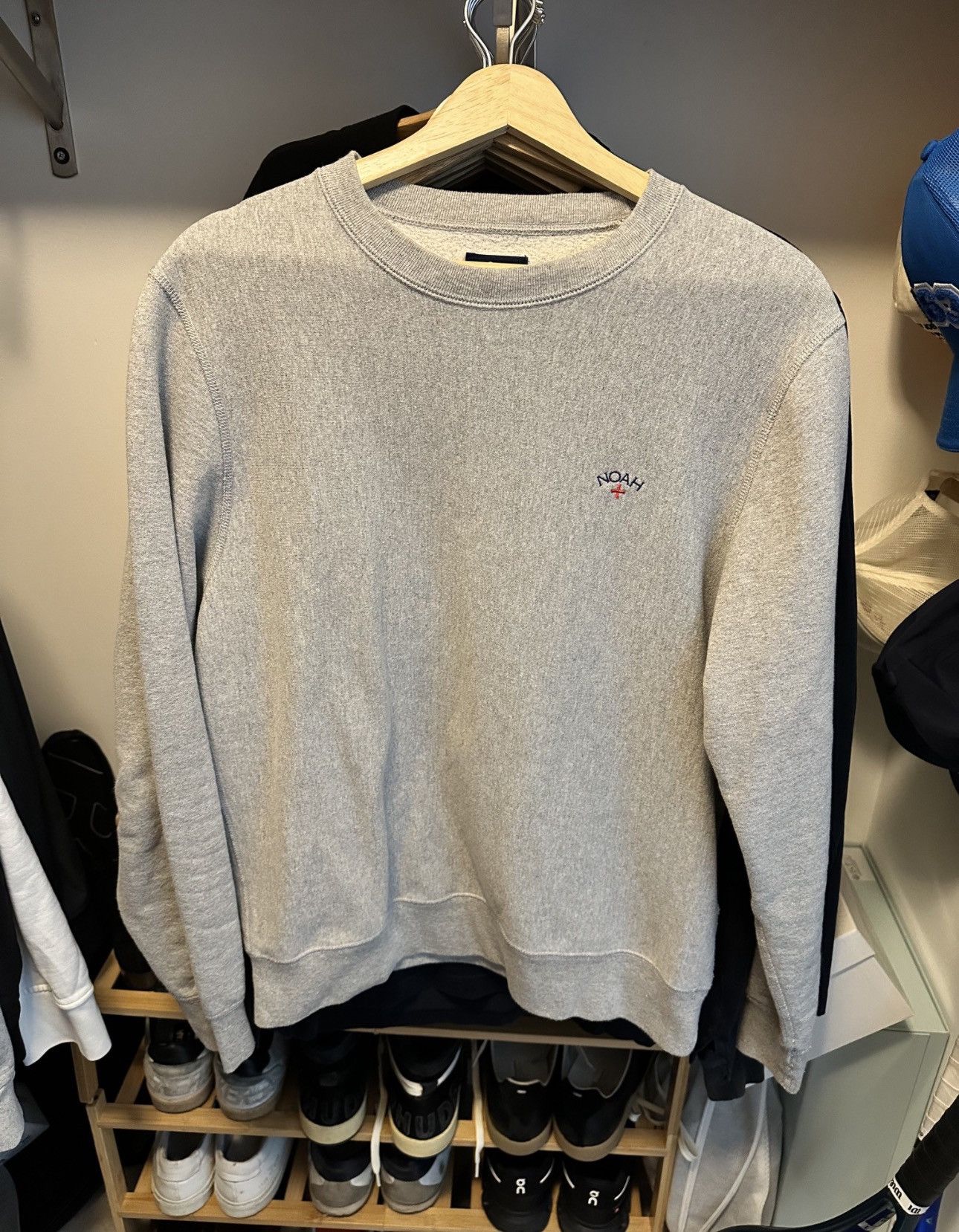 Noah NOAH - Cotton Gray Crewneck Sweater Size US S / EU 44-46 / 1 - 1 Thumbnail
