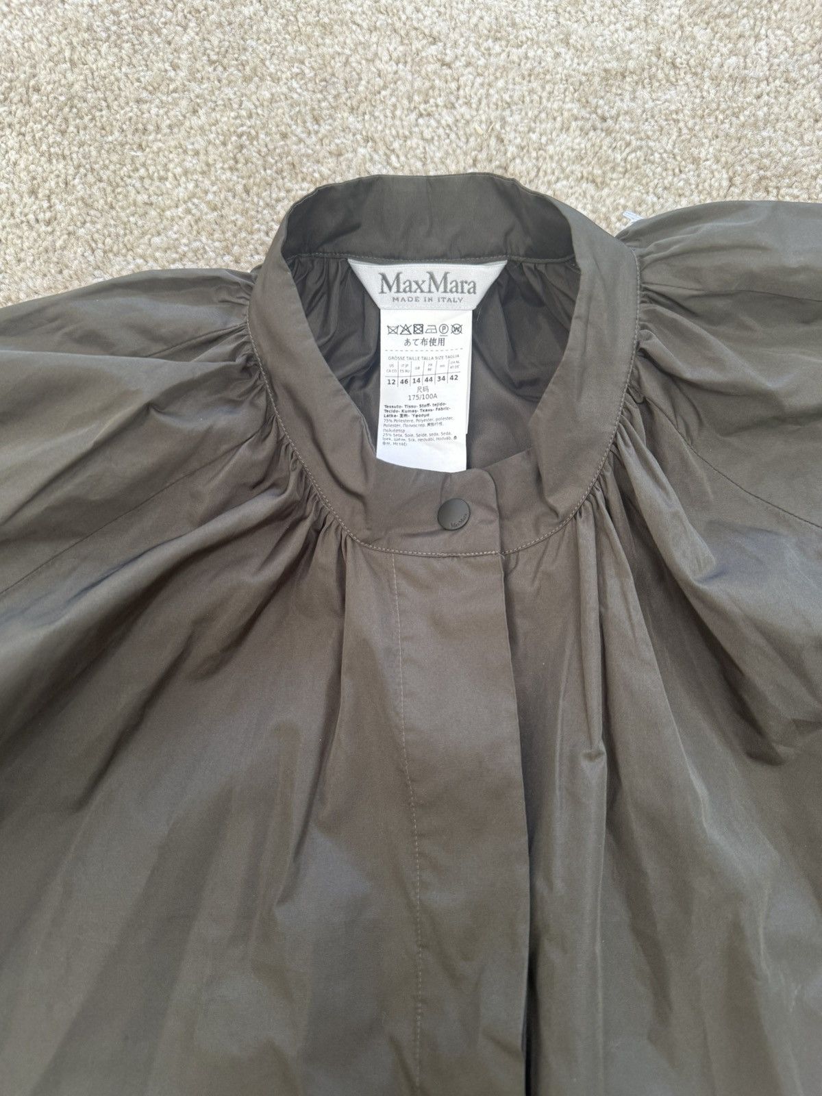 Max Mara Max Mara Studio Black Midi Coat – Balloon Sleeves Size XL / US 12-14 / IT 48-50 - 2 Thumbnail