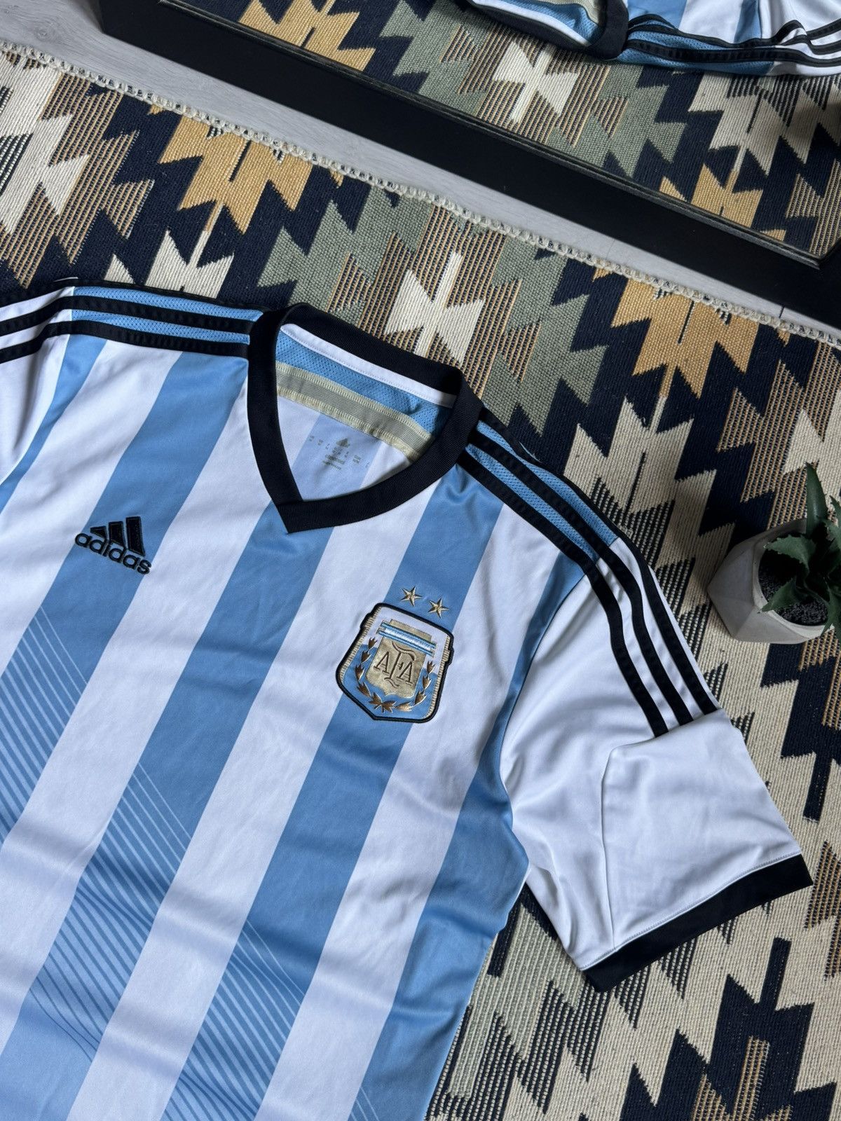 Adidas Vintage Adidas Argentina 2013/15 Blockcore Home Jersey Size US M / EU 48-50 / 2 - 5 Thumbnail