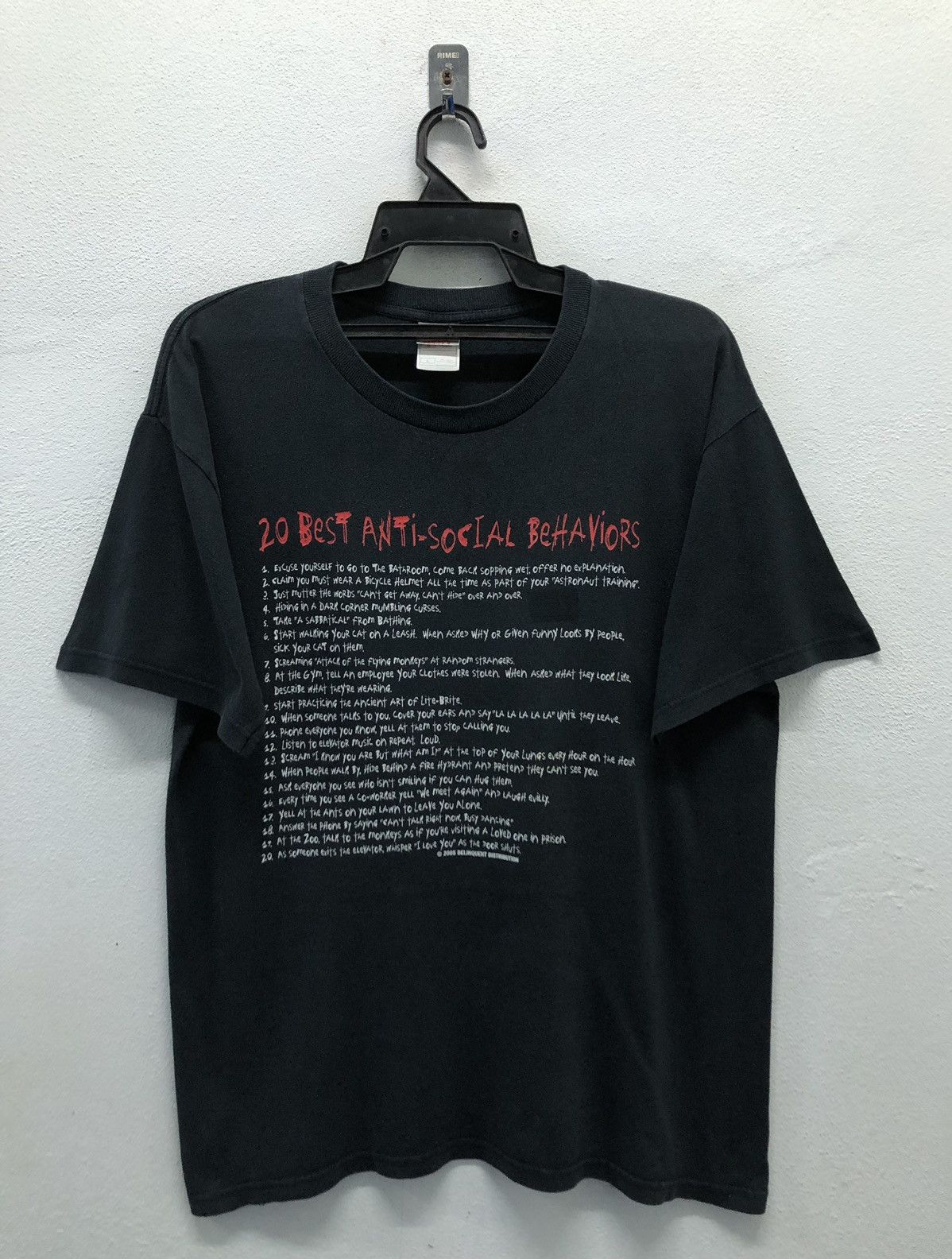 Vintage Delinquent Distrubution 20 Best Anti-Social Behaviors Shirt Size US L / EU 52-54 / 3 - 1 Thumbnail