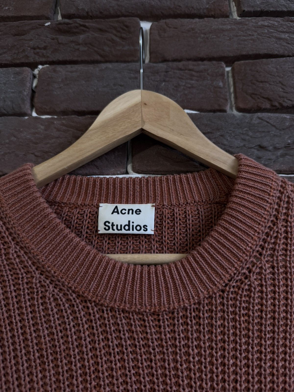 Acne Studios Acne Studios Designer Linen Cargo Knit Sweater Brown Hype Size US M / EU 48-50 / 2 - 8 Thumbnail
