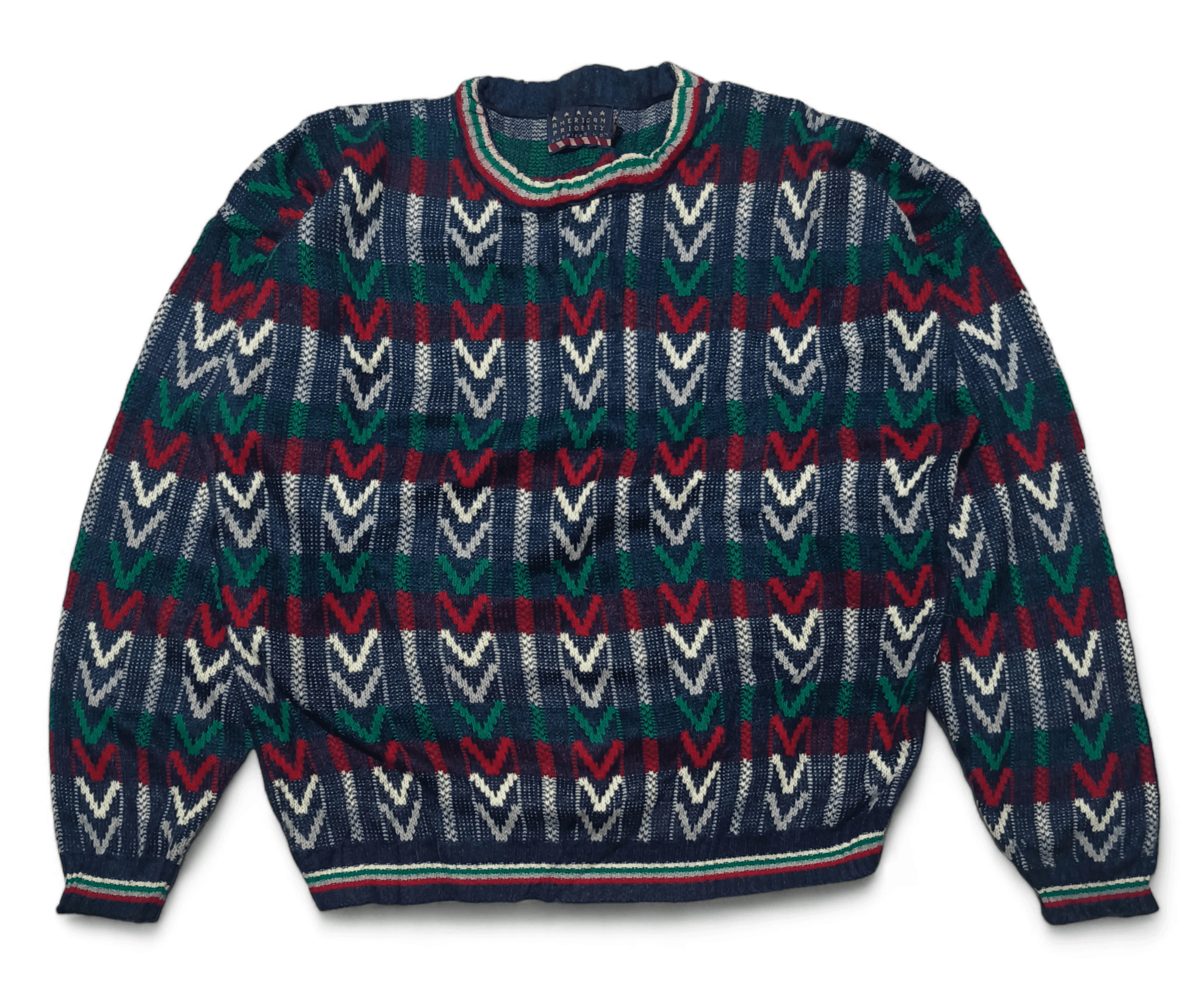 Other Vintage 80s AMERICAN PRIORITY Ethnic Striped Knit Sweater Size US XL / EU 56 / 4 - 2 Thumbnail