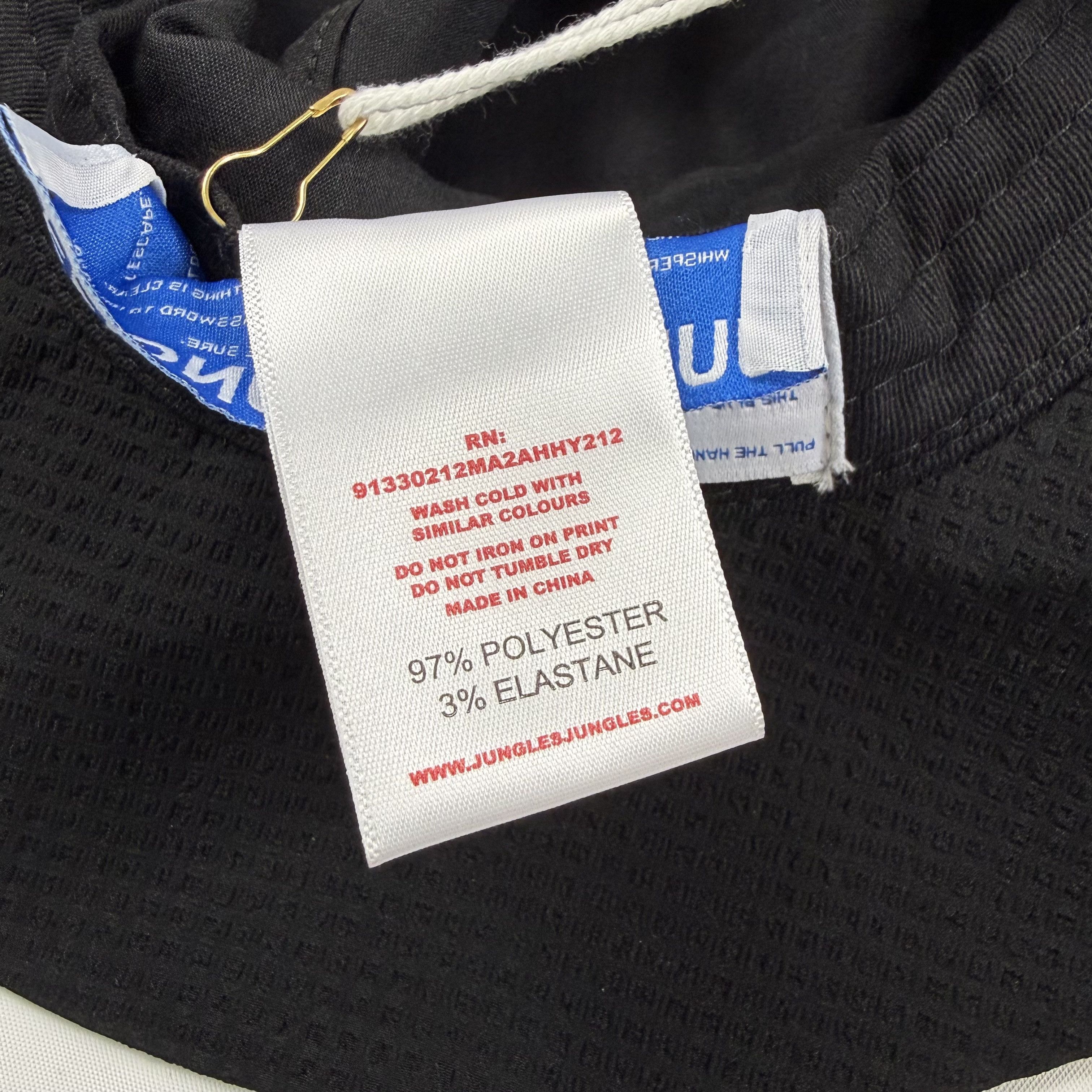 Jungles Jungles Jungles Seersucker Wide Brimmed Hat Black Logo O/S Size ONE SIZE - 11 Thumbnail
