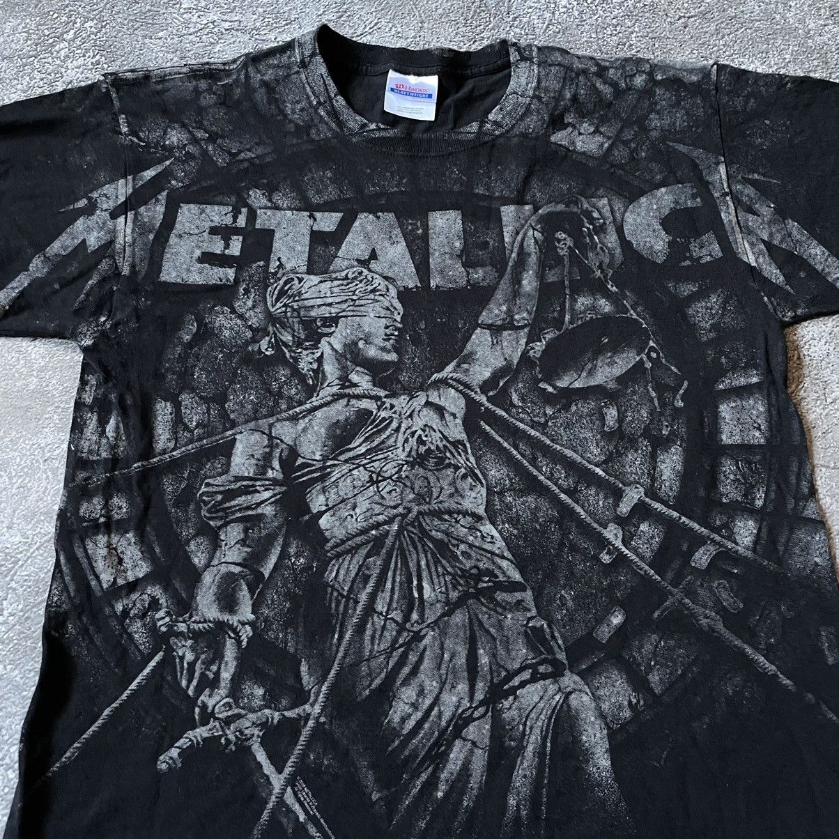 Band Tees Vintage 00s METALLICA BAND PUNK GOTH FACE ABSTRACT HORROR Size US L / EU 52-54 / 3 - 5 Thumbnail