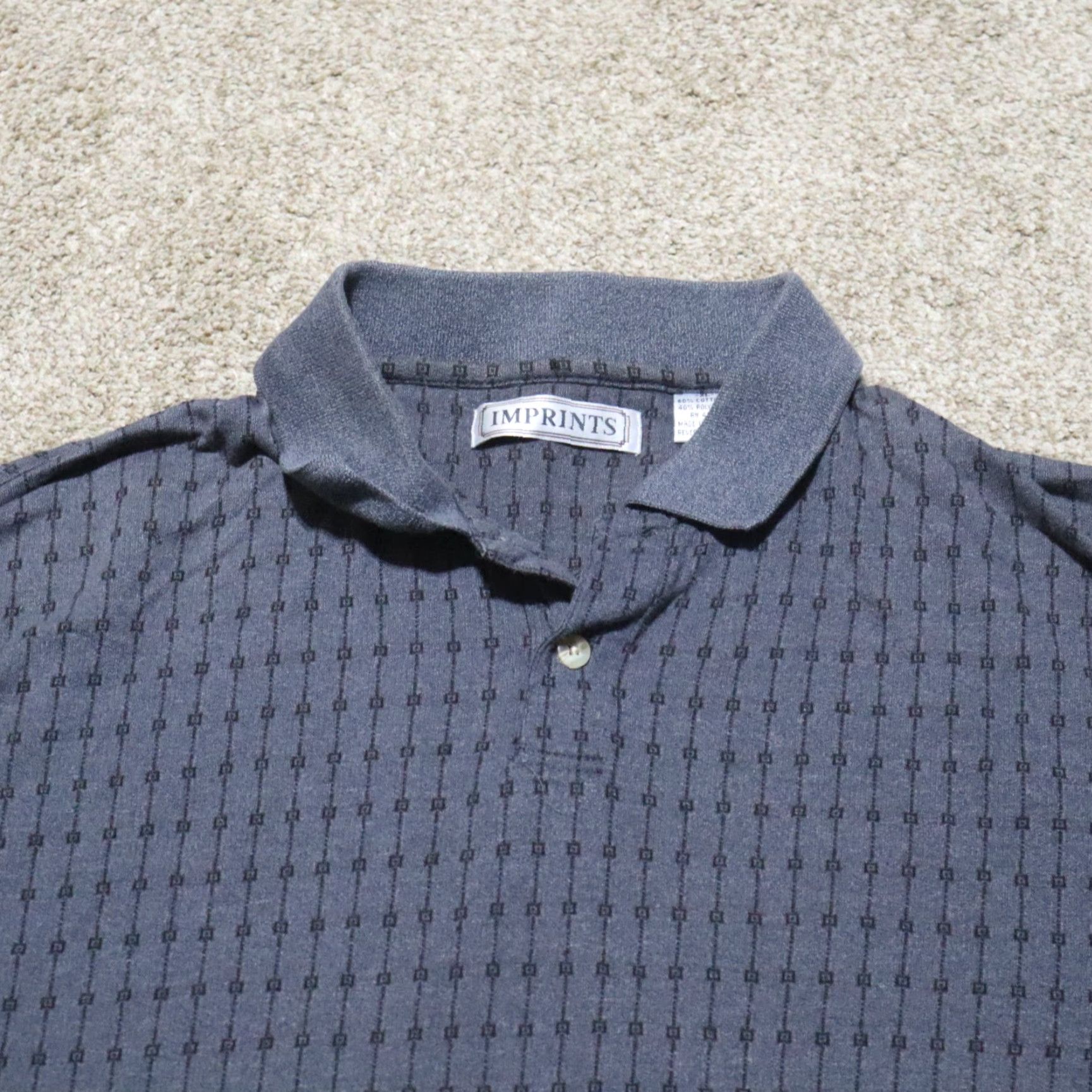 Vintage VINTAGE Imprints Polo Shirt Gray Adult XL (Extra Large) Golf Mens Polo Shirt Gr ay Imprints Mens XL Golf Shirt - 90s/2000s Theme Size US XL / EU 56 / 4 - 2 Thumbnail