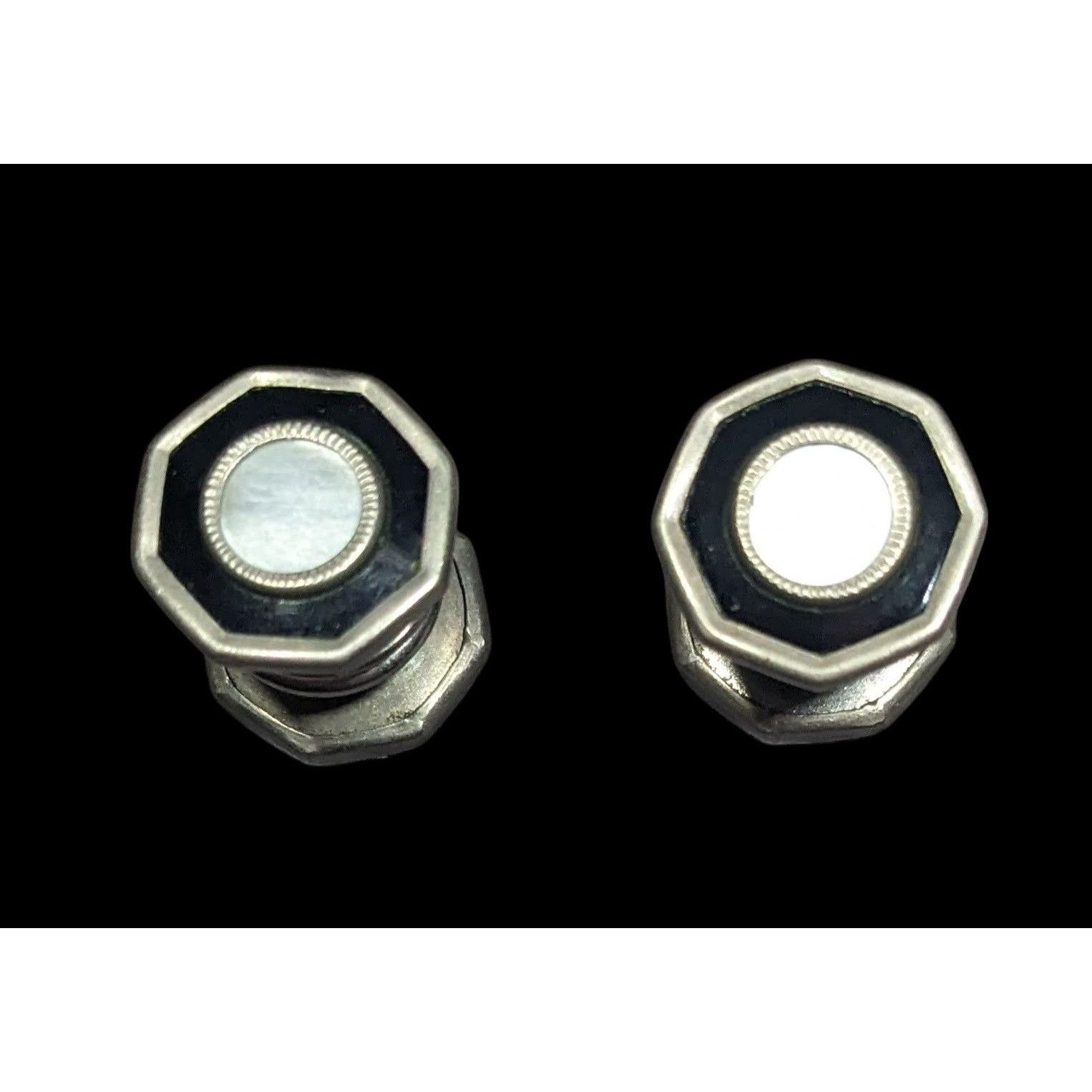 Other Vintage Mother Of Pearl Silver Tone Snap Cuff Links Size ONE SIZE - 1 Thumbnail