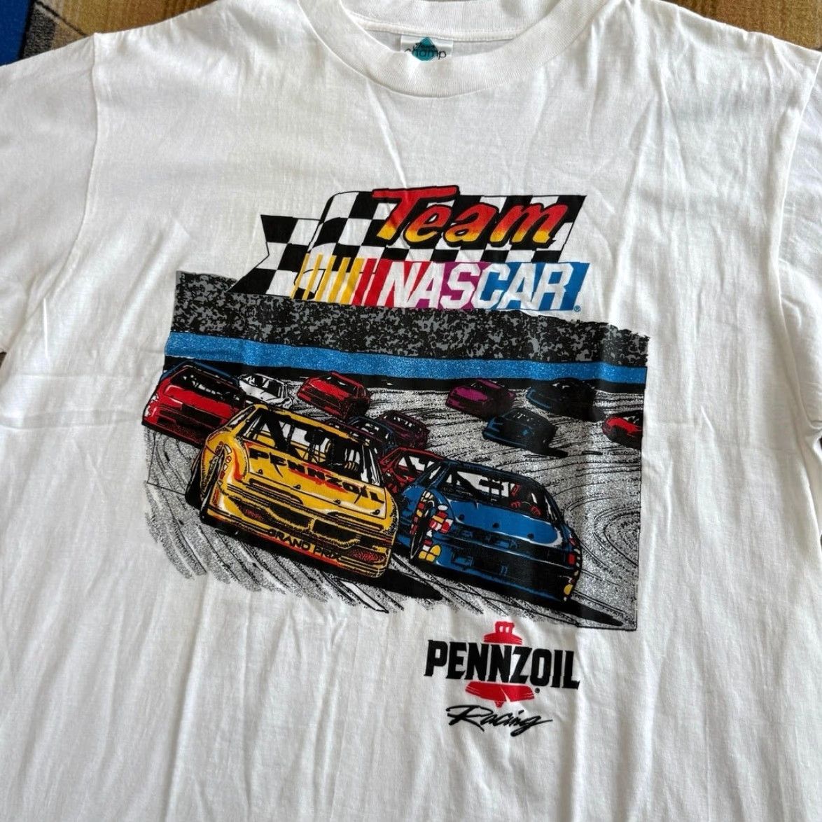 NASCAR VINTAGE Nascar Racing T-Shirt Size XL White 90s Sports Cars Mens Short Sleeve Streetwear Size US XL / EU 56 / 4 - 2 Thumbnail