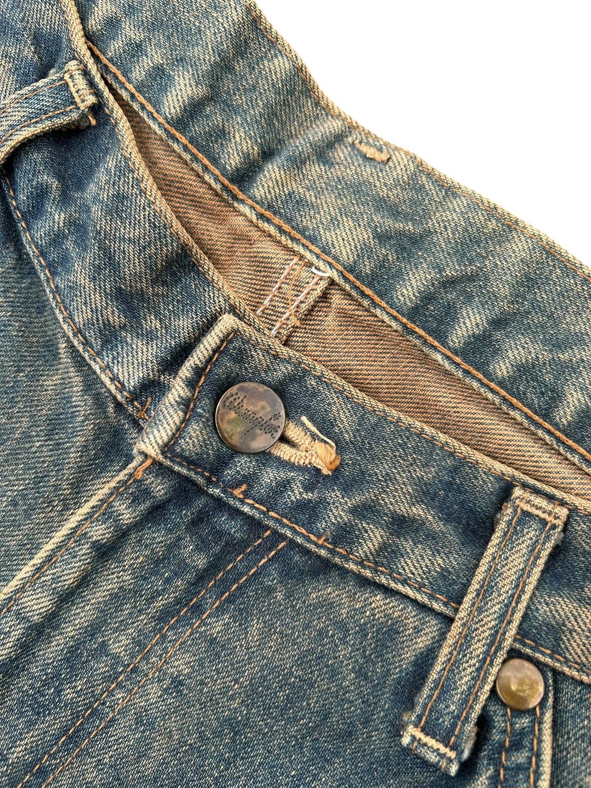 Kapital VINTAGE WRANGLER SELVEDGE BAGGY RUSTY DENIM JEANS Size US 33 - 4 Thumbnail