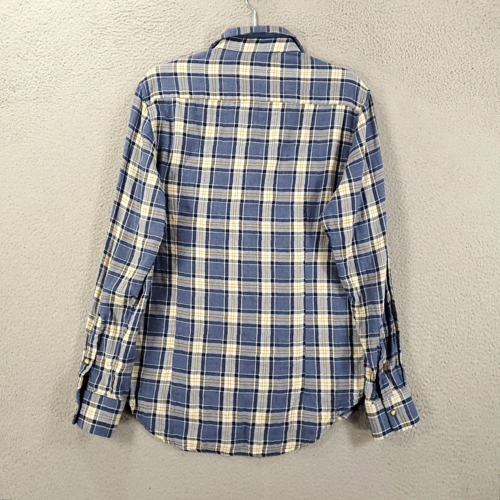 Vintage 7 Diamonds Shirt Mens Medium Blue White Plaid Pearl Snap Up Long Sleeve Cotton Size US M / EU 48-50 / 2 - 8 Thumbnail