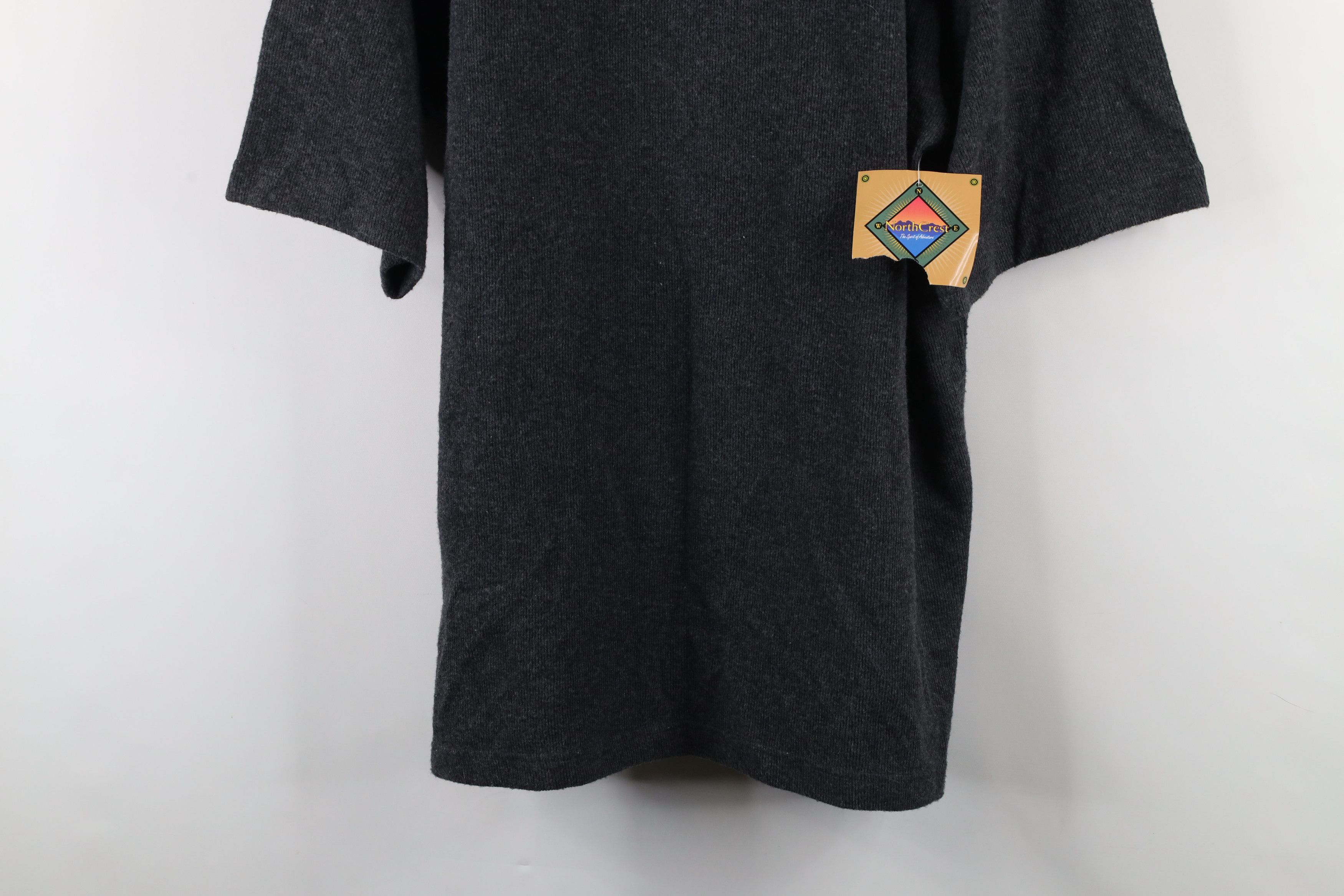 Vintage Deadstock Vintage 90s Streetwear Ribbed Knit T-Shirt Gray Size US L / EU 52-54 / 3 - 3 Thumbnail