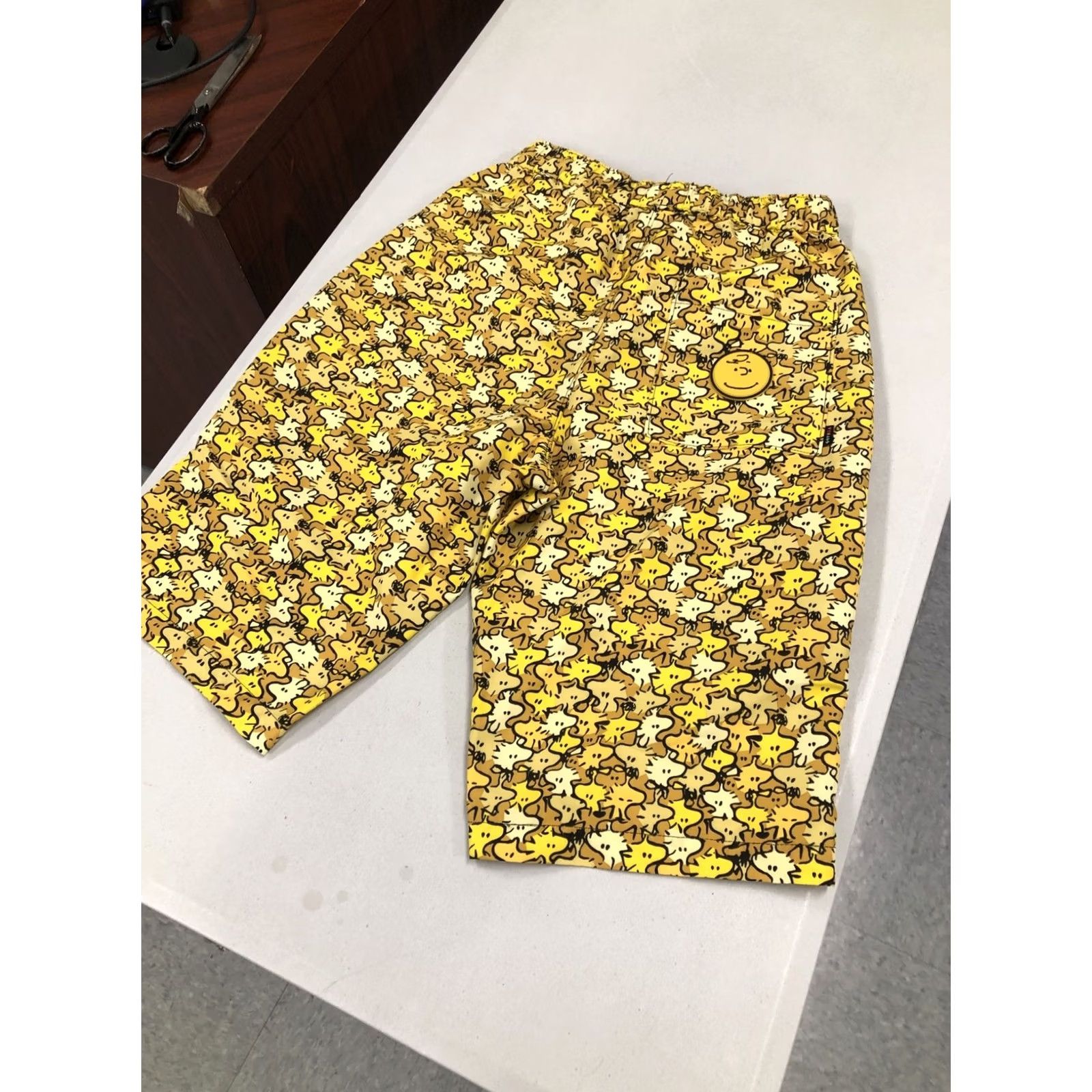 Converse Converse x Peanuts Shapes Woodstock Camo Men’s Long Shorts S Yellow Surf Skate Canvas Polyester 25 x 12 Mens Size US 29 - 6 Thumbnail