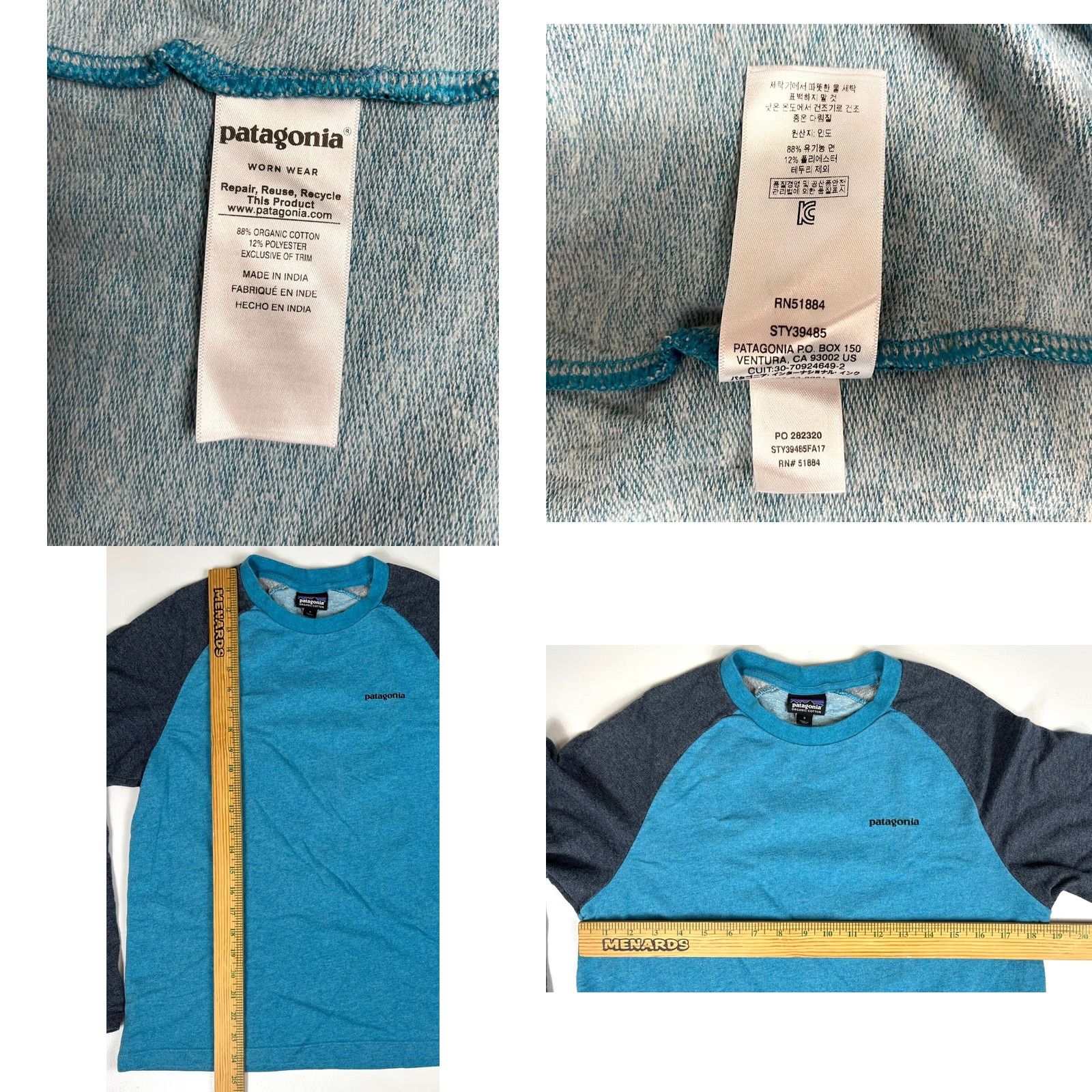 Patagonia Patagonia P-6 Logo Lightweight Crew Neck Sweatshirt Mens Sz S Blue Gray 2017 Outdoor Logo Double-Sided Organic Cotton Blend T-Shirt Style 39485 Size US S / EU 44-46 / 1 - 9 Thumbnail