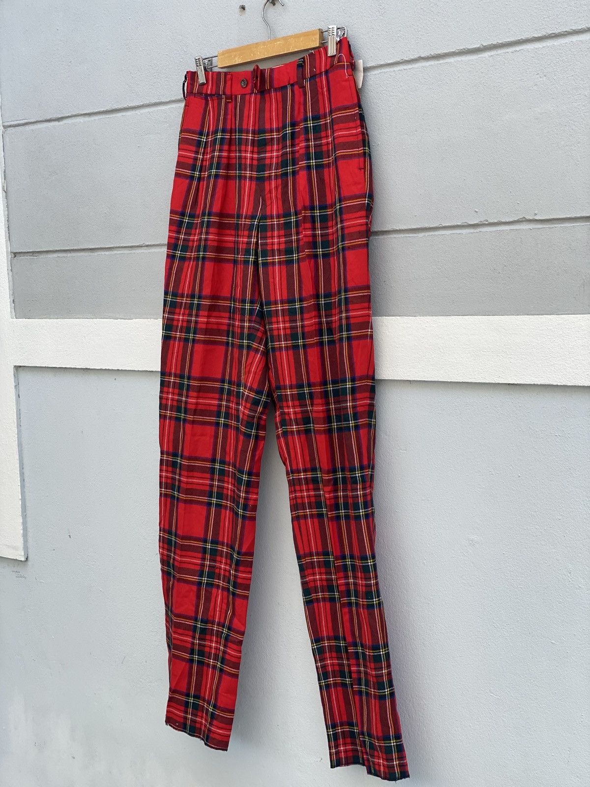 Other Vintage Y2K Plaid Tartan Trousers | Red Black High Rise Size US 30 / EU 46 - 2 Thumbnail