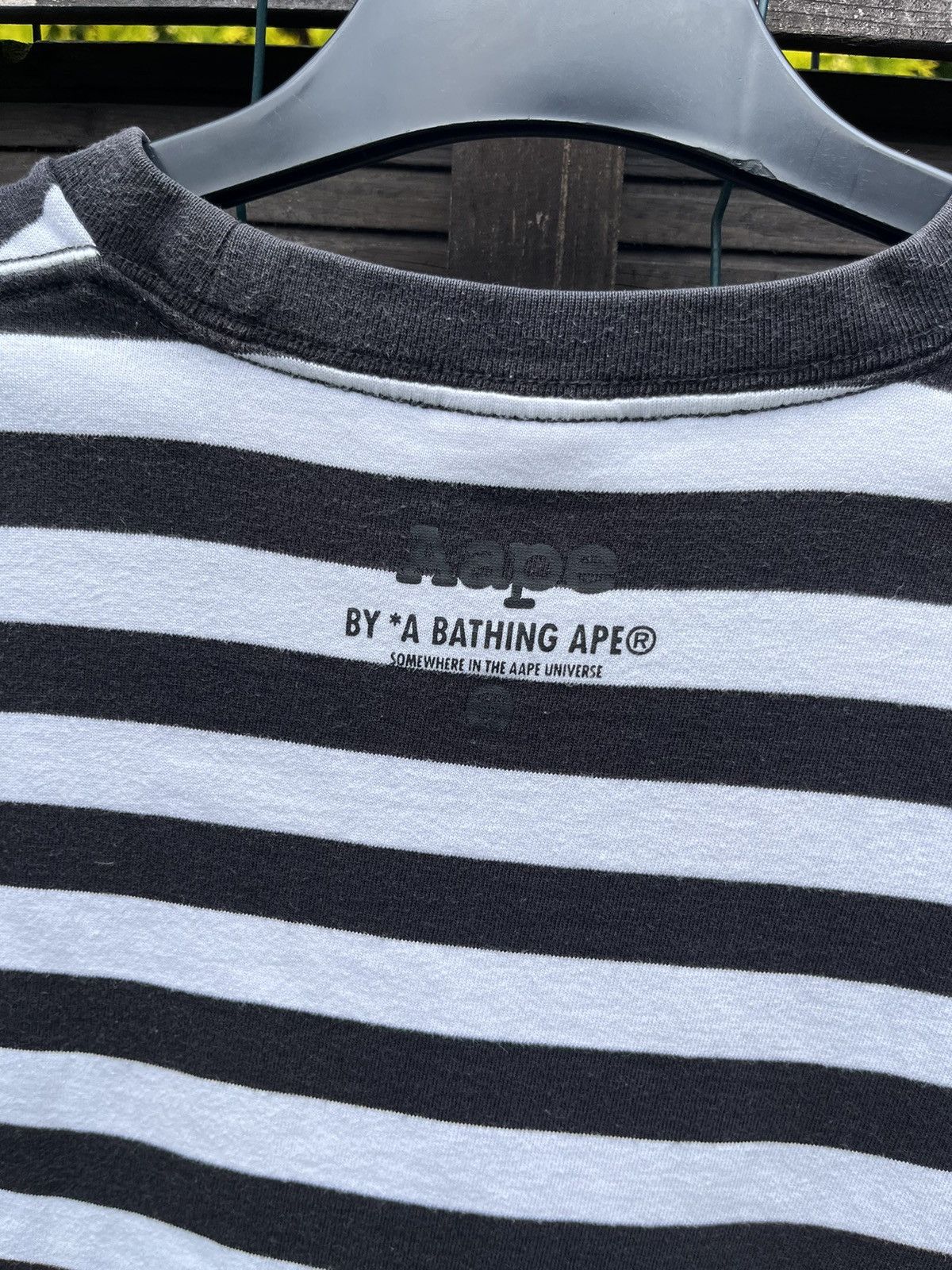 Aape 🔴 AAPE BY A BATHING APE BAPE STRIPED TEE LOGO OG SHIRT Size US M / EU 48-50 / 2 - 9 Thumbnail