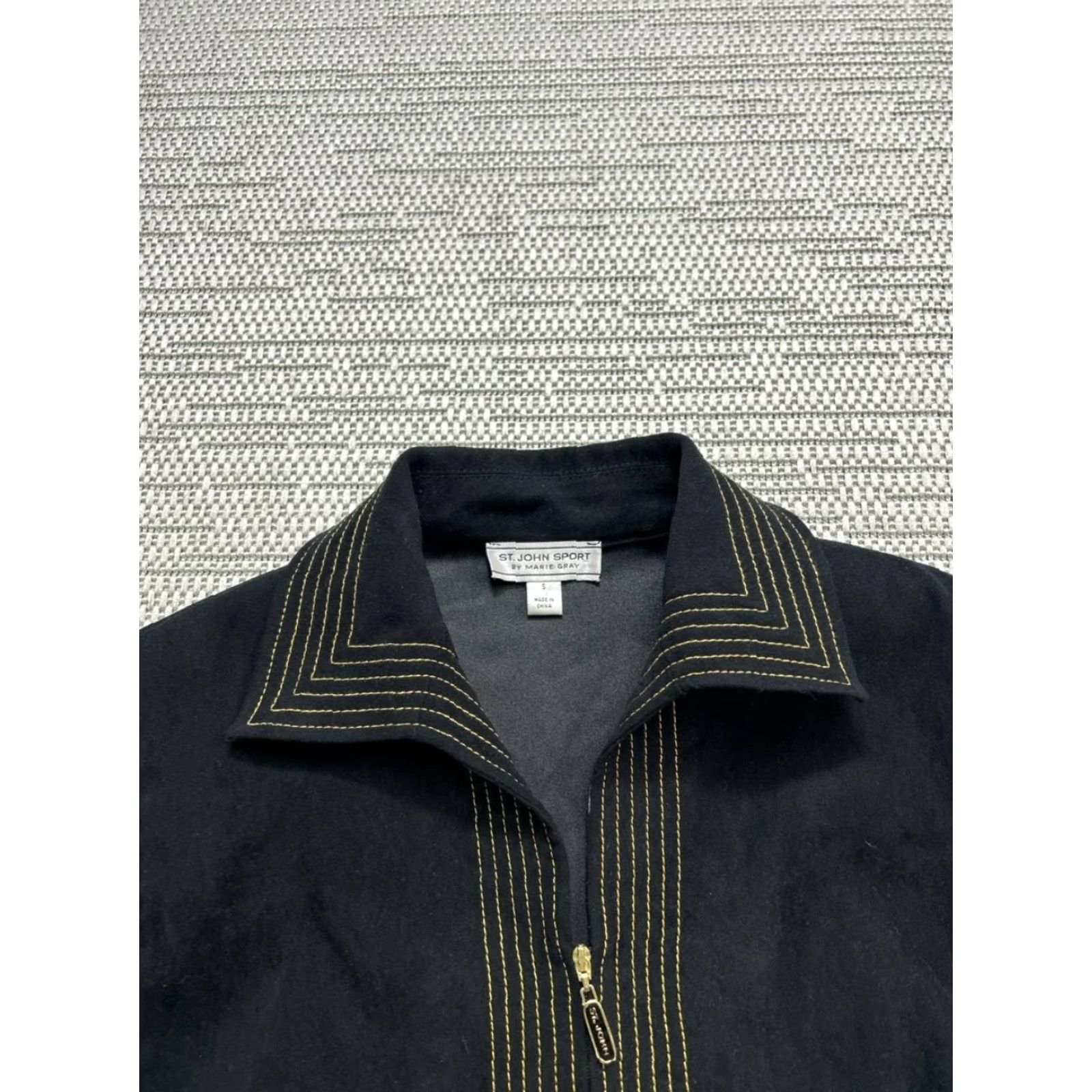 St. John St.John Jacket Womens Small Black Yellow Knit Full Zip Size S / US 4 / IT 40 - 2 Thumbnail