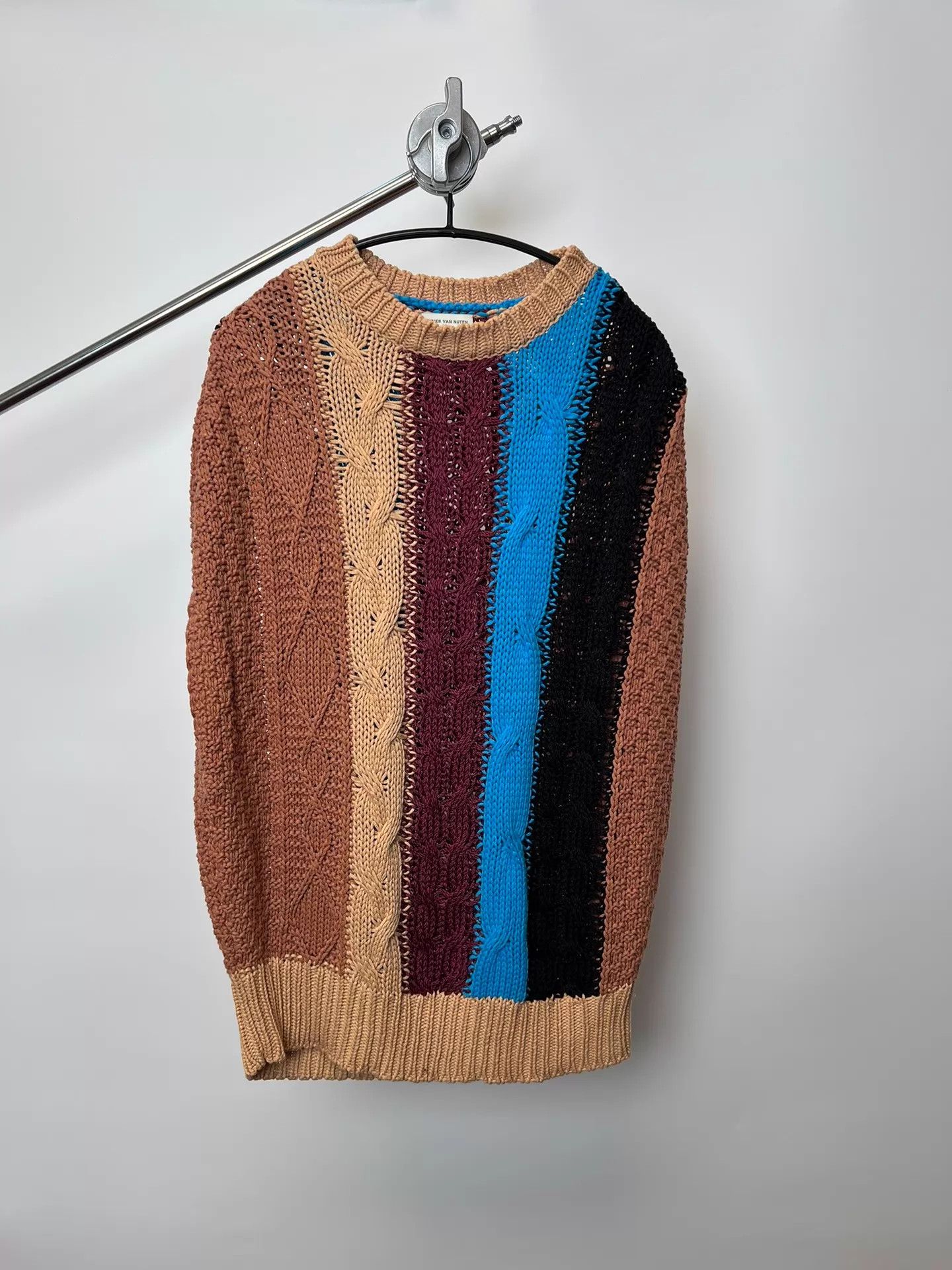 Dries Van Noten DVN Chunky Knit Colorblocked Oversized Knit Vest Size L / US 10 / IT 46 - 1 Thumbnail