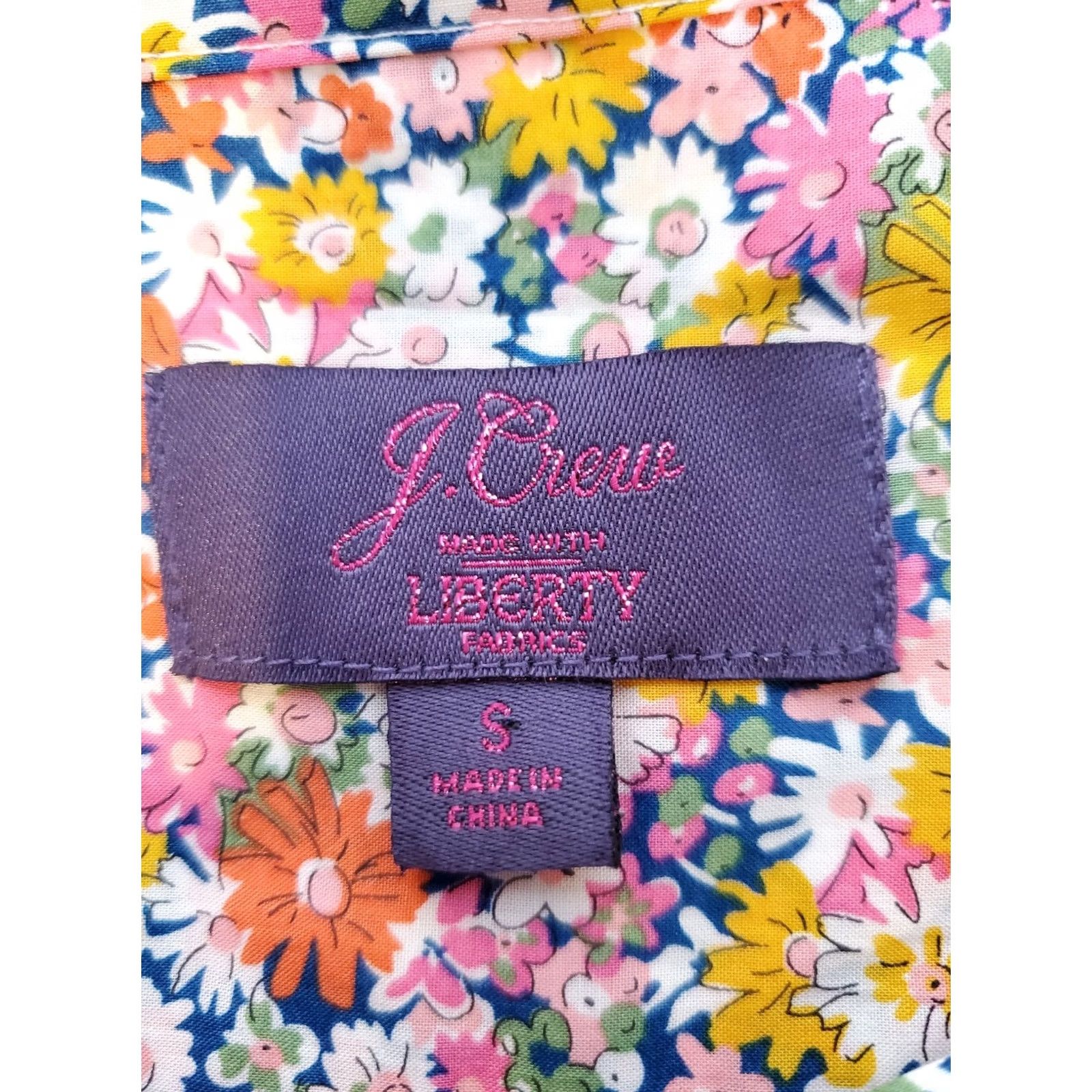 J.Crew J.CREW Liberty Band-Collar Ruffle-Front Shirt Libby Floral AU236 Women's S Multicolor Florals Shirt Womens S Size S / US 4 / IT 40 - 7 Thumbnail