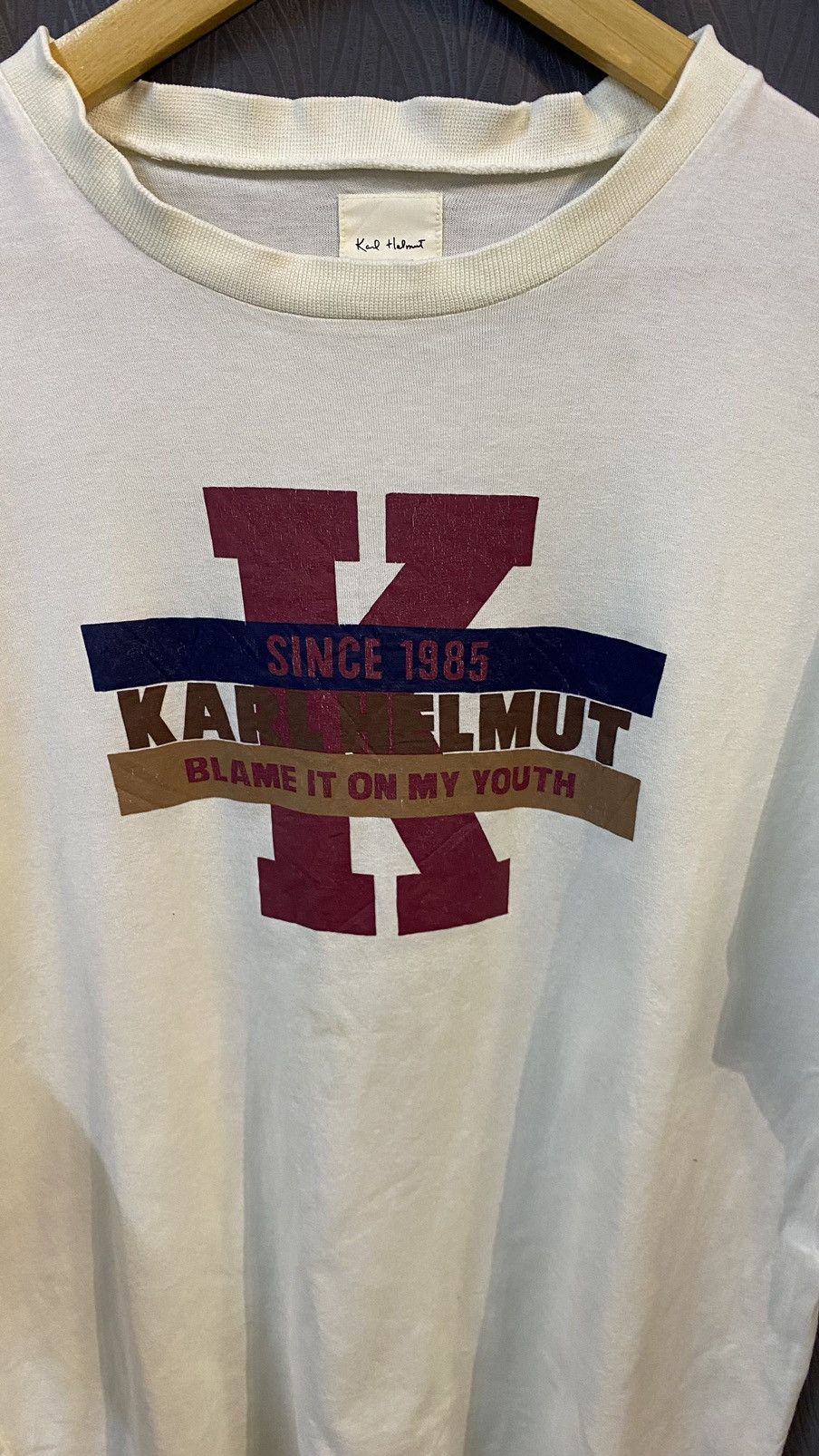 Japanese Brand × Karl Helmut × Vintage VINTAGE KARL HELMUT TSHIRT WHITE Size US M / EU 48-50 / 2 - 5 Thumbnail